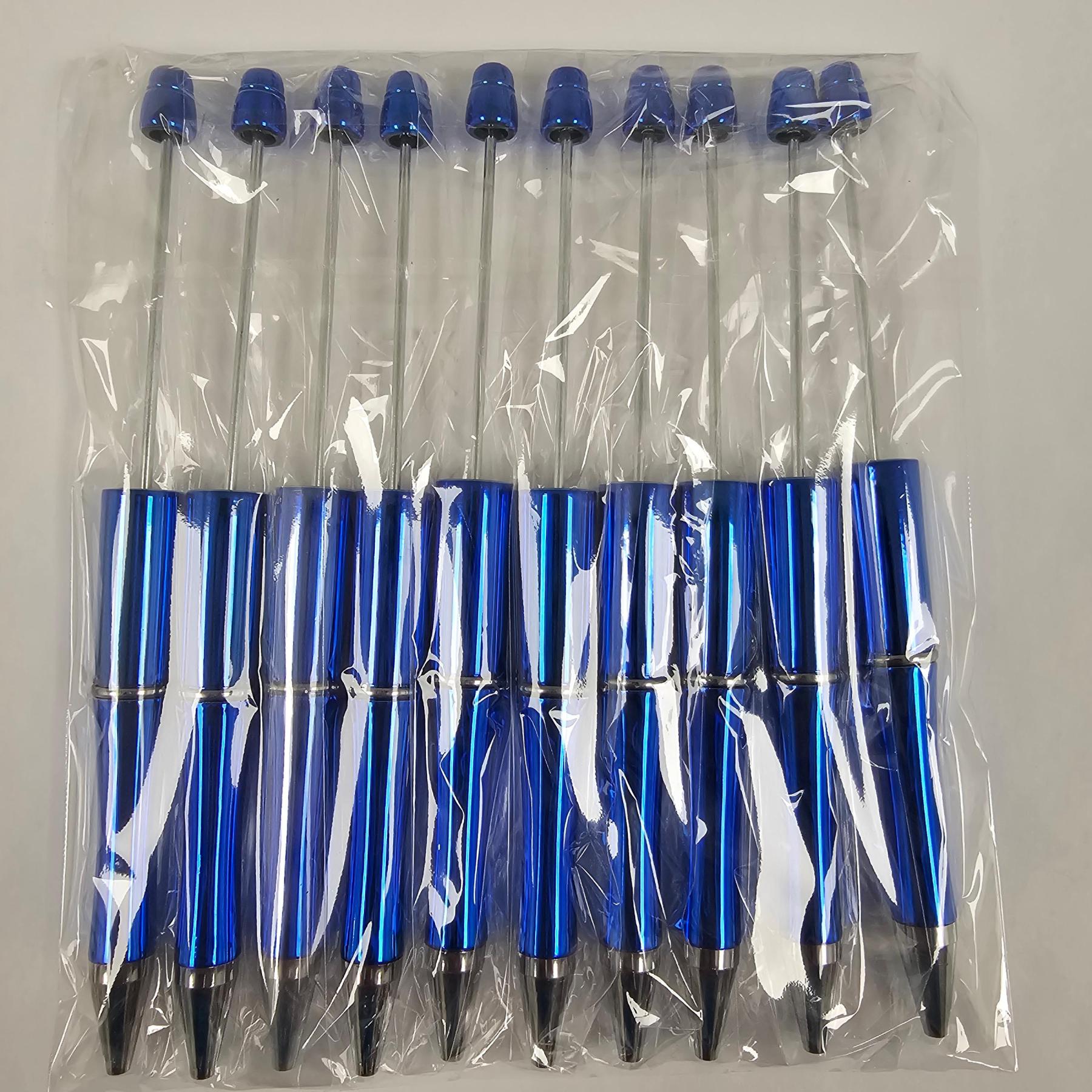 【P1】Beadable Pens Bulk Plastic Bead Ballpoint Pens for DIY 