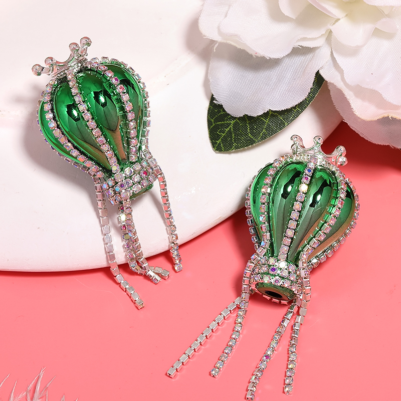 【B120】 10Pcs Plated Color Crown Hot Air Balloon DIY Acrylic Beads-JPM