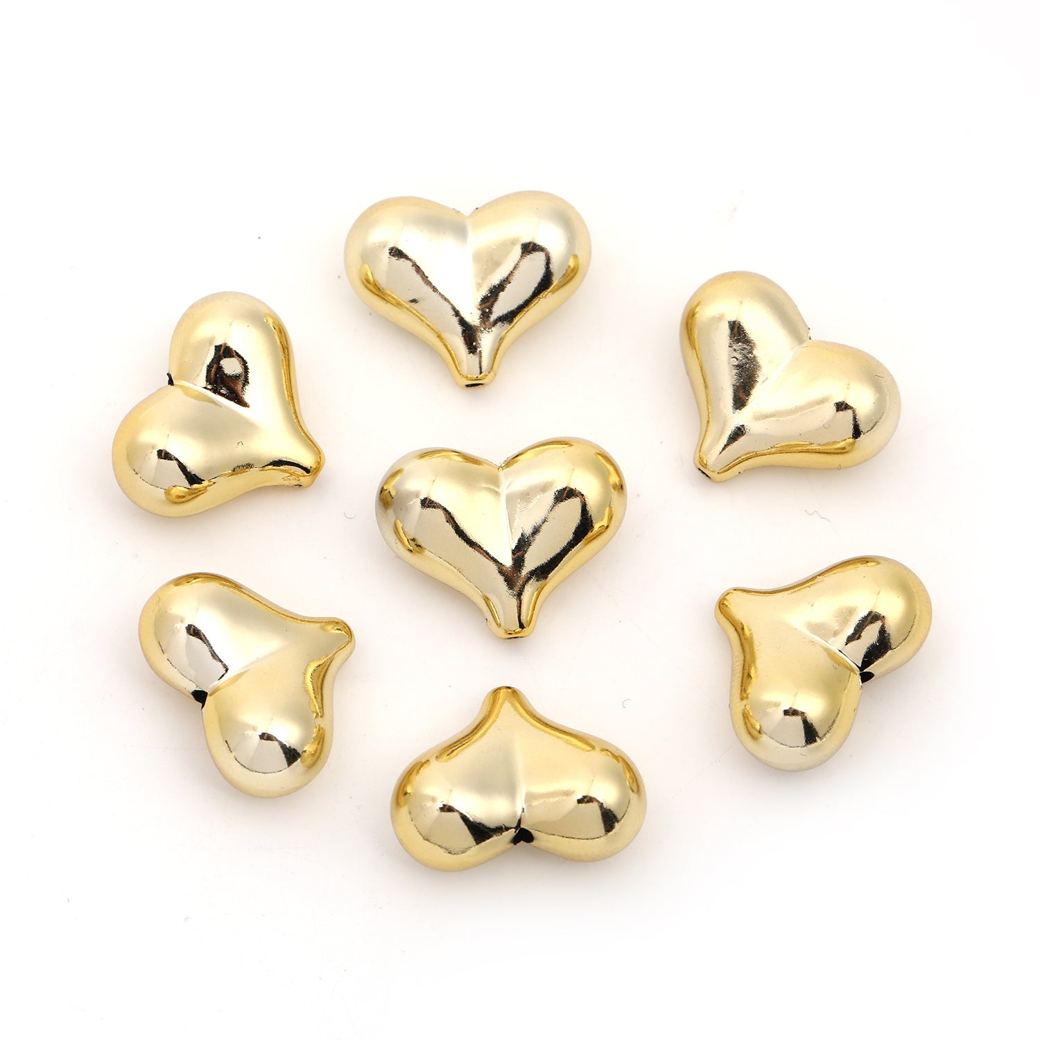 【B32】Love shape UV plated straight hole diy handmade mobile phone chain -JPM