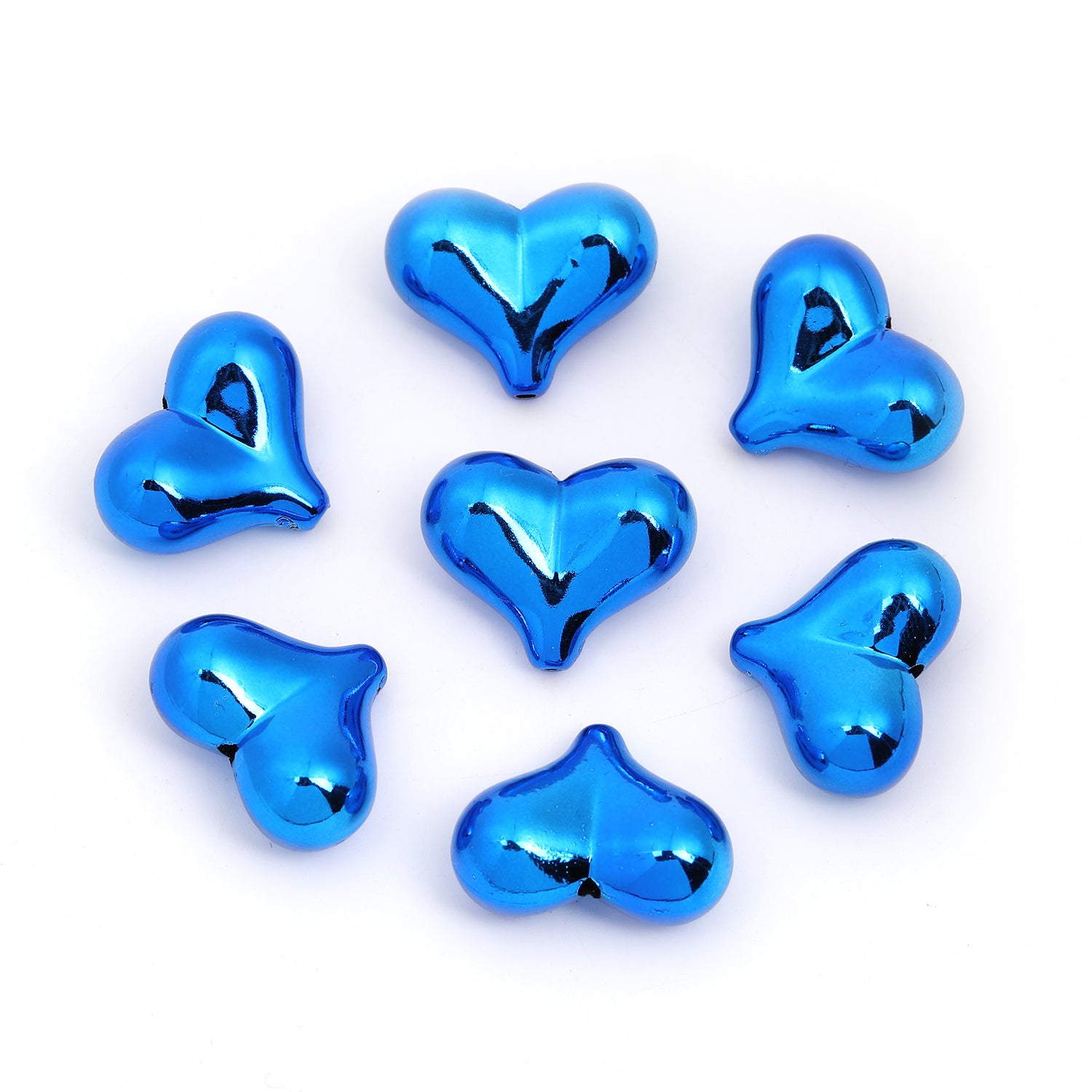【B32】Love shape UV plated straight hole diy handmade mobile phone chain -JPM
