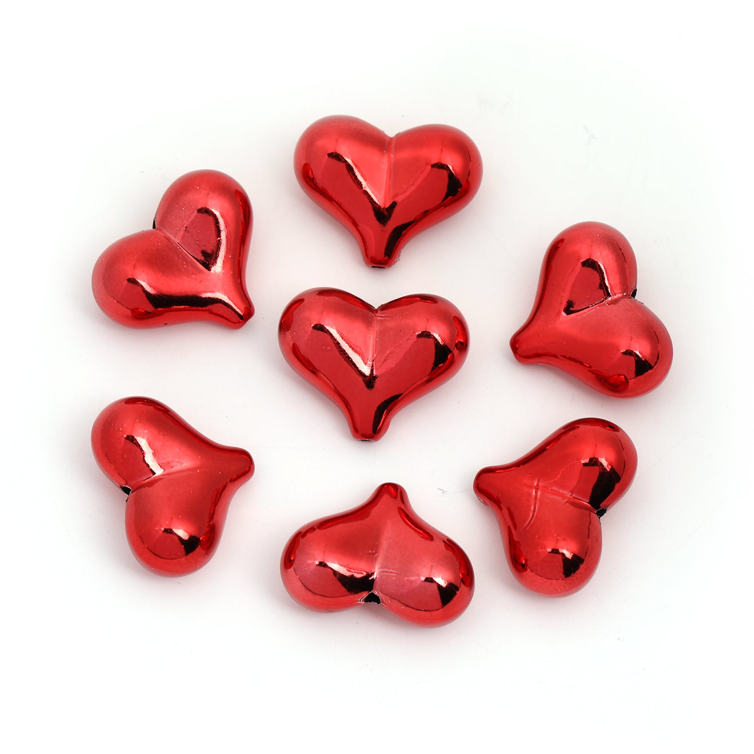【B32】Love shape UV plated straight hole diy handmade mobile phone chain -JPM
