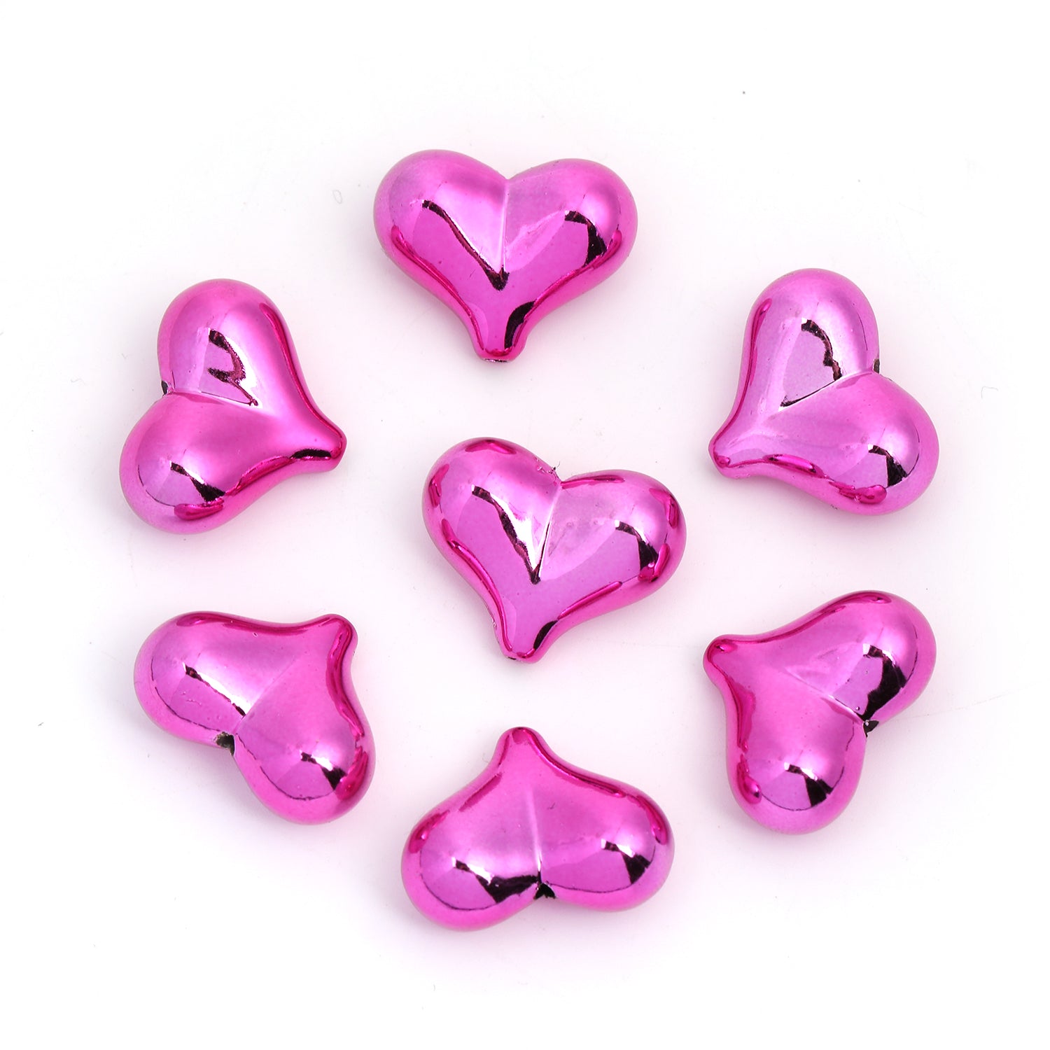 【B32】Love shape UV plated straight hole diy handmade mobile phone chain -JPM