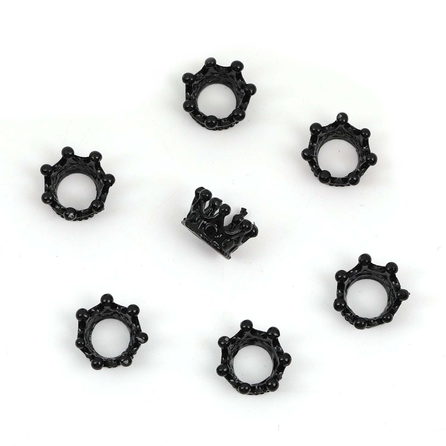 【B34】100pcs Retro alloy large hole crown bead separator flower hat accessories chain bag bead ring accessories-JPM