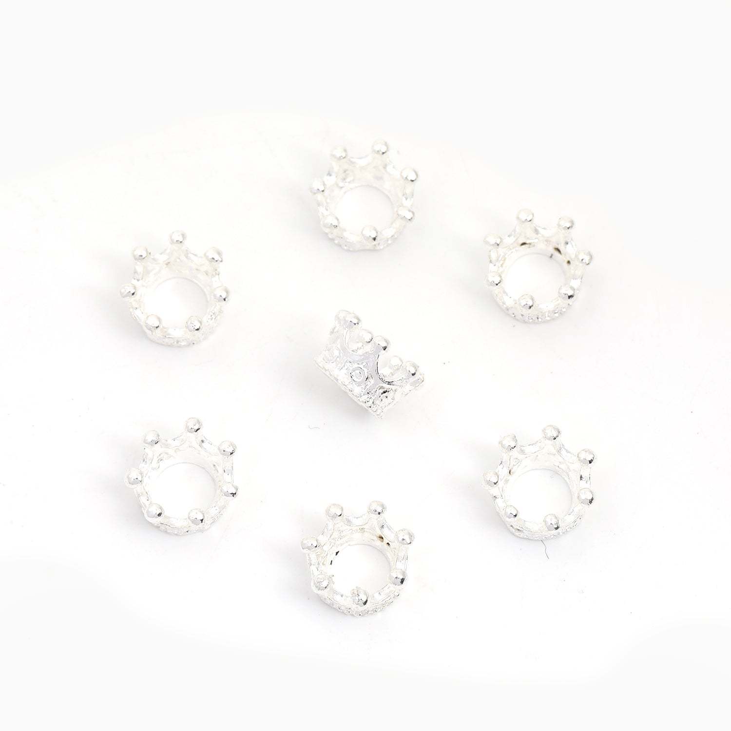 【B34】100pcs Retro alloy large hole crown bead separator flower hat accessories chain bag bead ring accessories-JPM