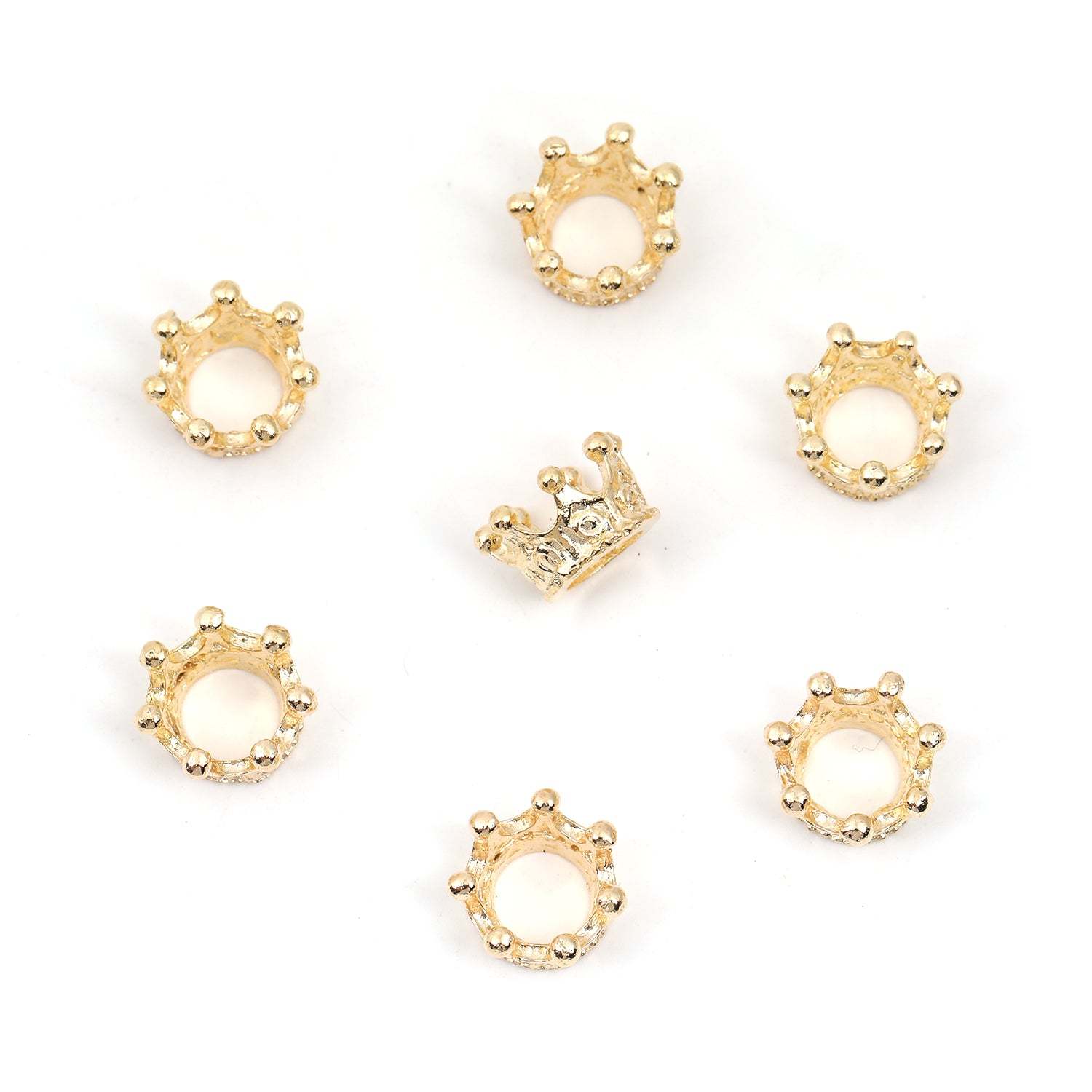 【B34】100pcs Retro alloy large hole crown bead separator flower hat accessories chain bag bead ring accessories-JPM