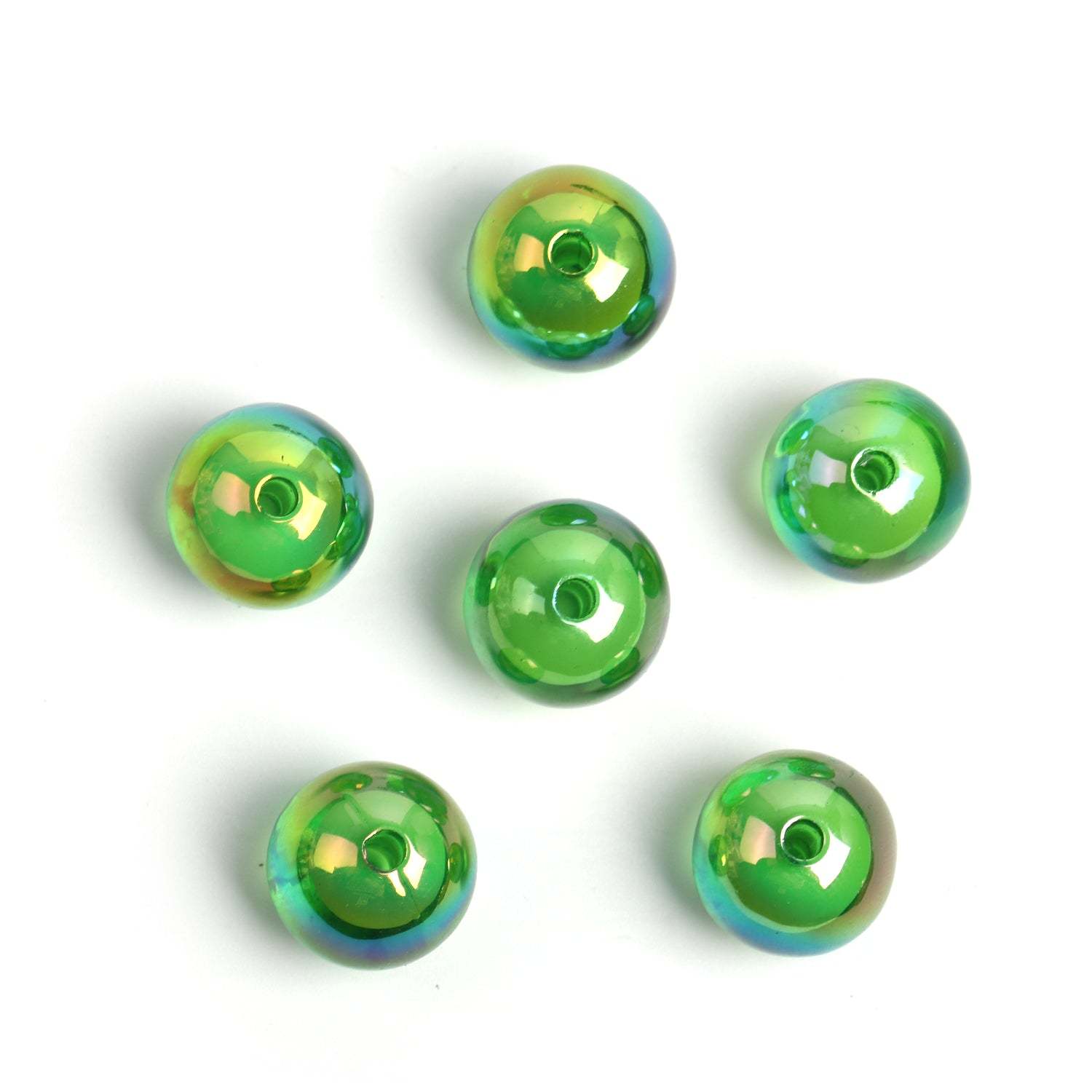 【B47】100pcs Transparent color-plated beads medium beads round beads diy handmade beads -JPM