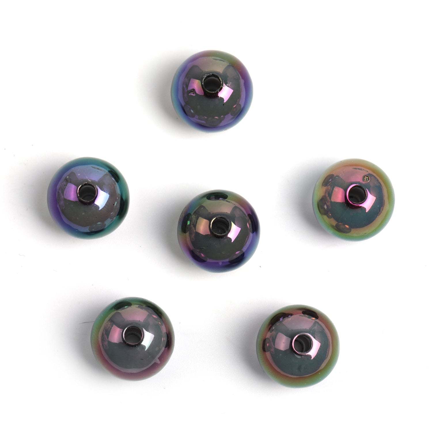 【B47】100pcs Transparent color-plated beads medium beads round beads diy handmade beads -JPM