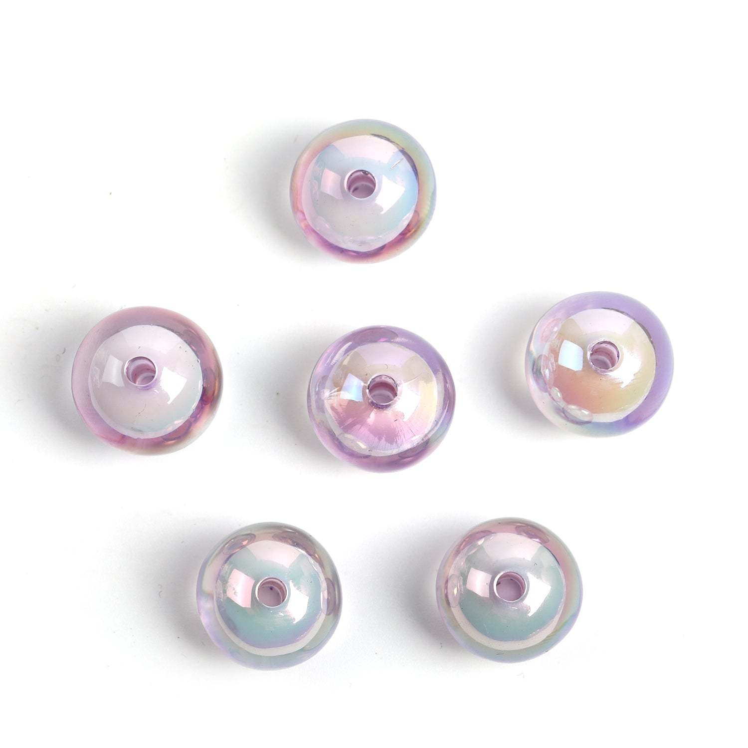 【B47】100pcs Transparent color-plated beads medium beads round beads diy handmade beads -JPM
