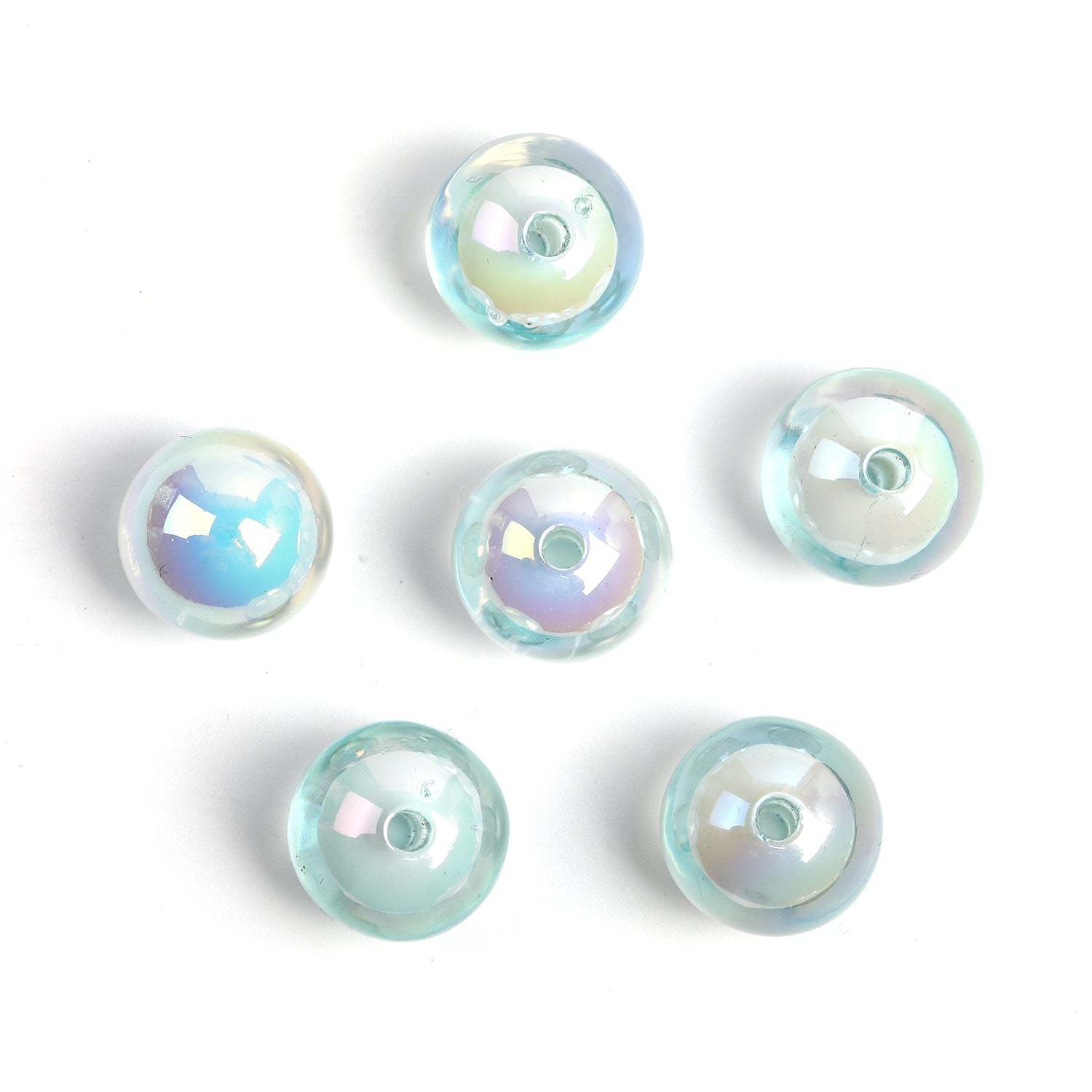 【B47】100pcs Transparent color-plated beads medium beads round beads diy handmade beads -JPM