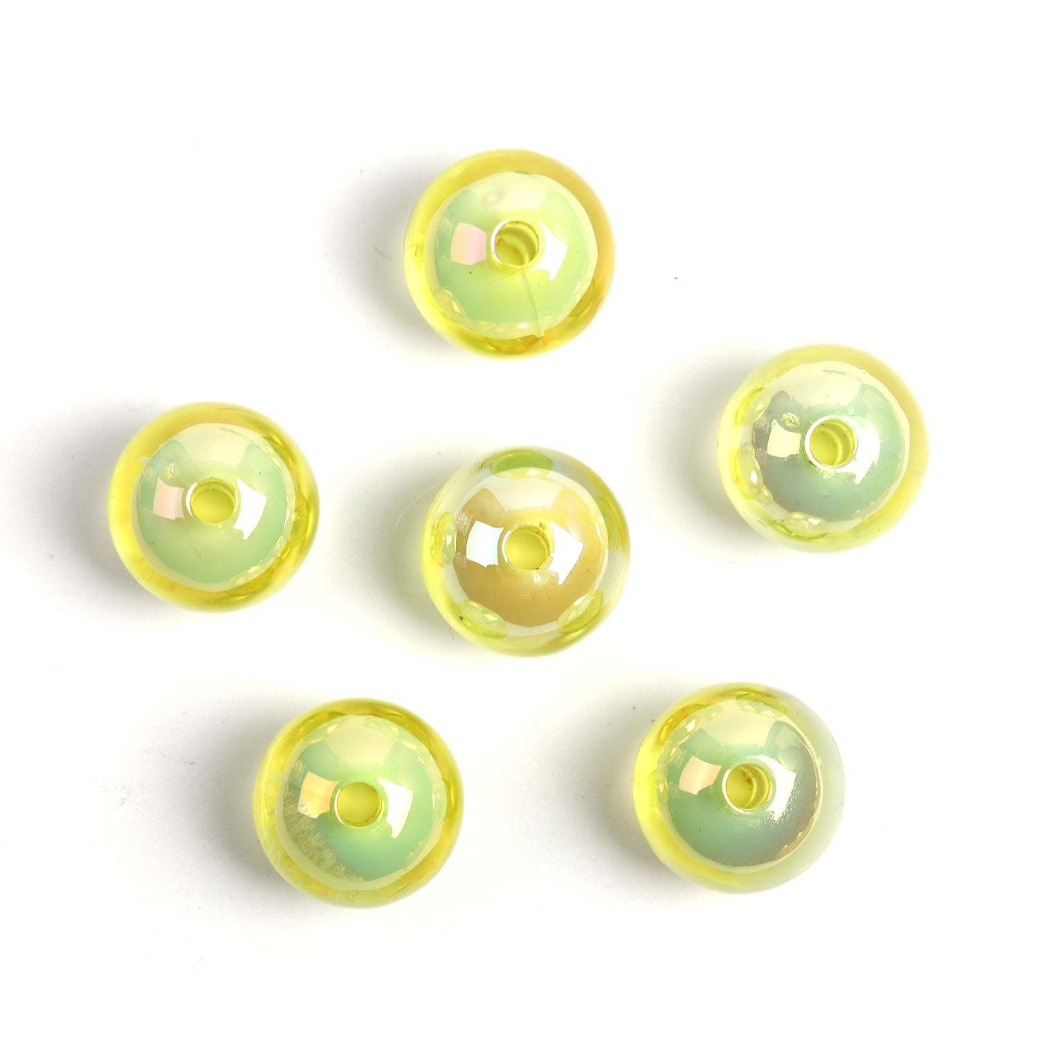 【B47】100pcs Transparent color-plated beads medium beads round beads diy handmade beads -JPM