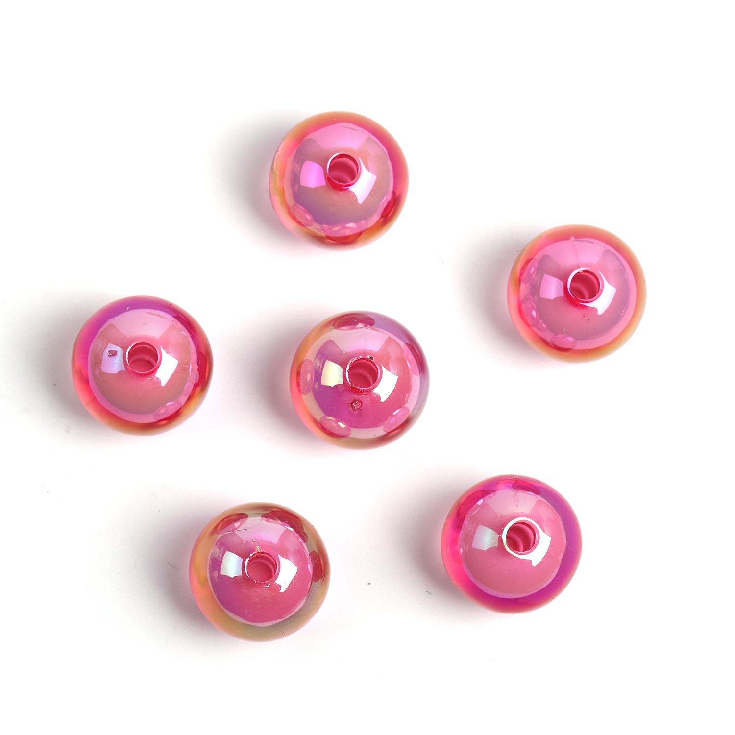 【B47】100pcs Transparent color-plated beads medium beads round beads diy handmade beads -JPM