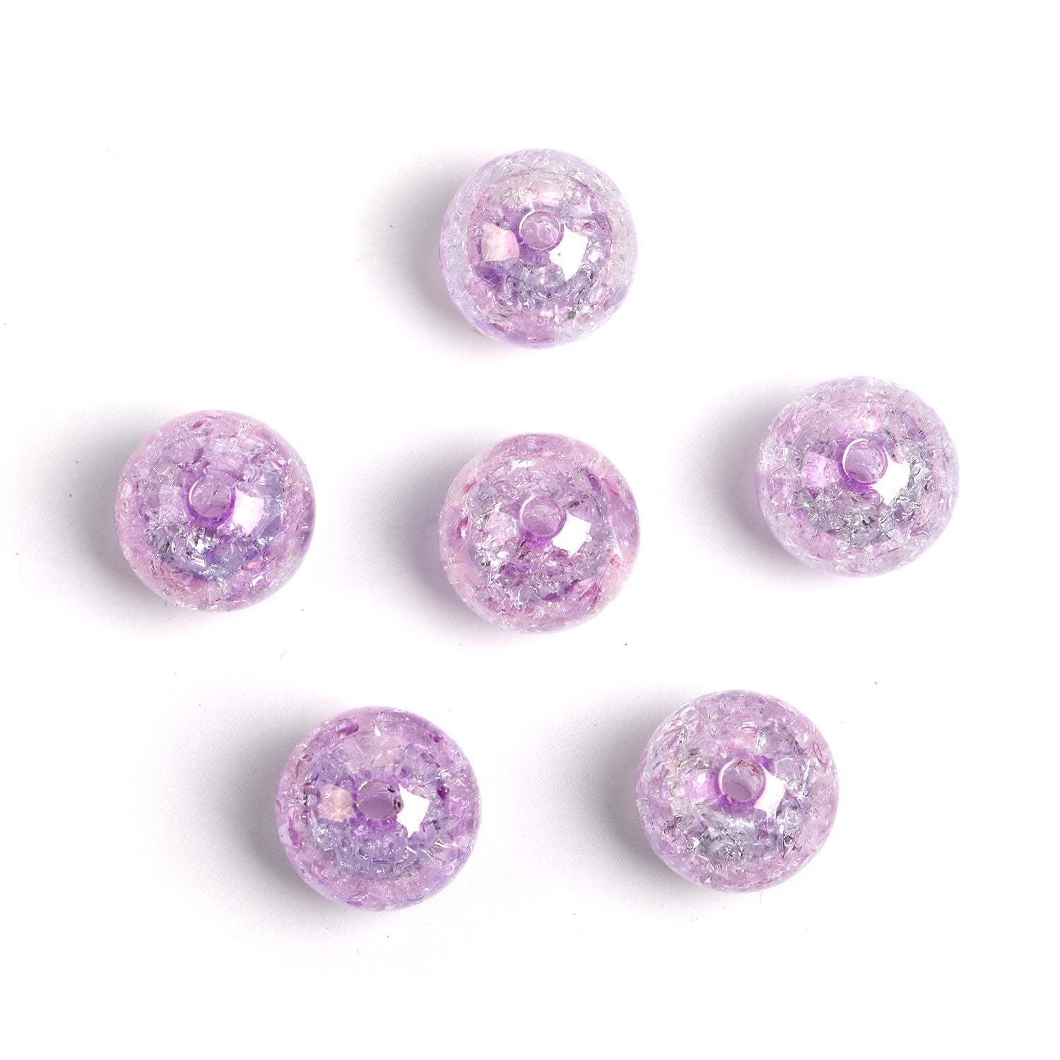 【B46】100pcs 16mm acrylic transparent crack bursting beads DIY handmade -JPM