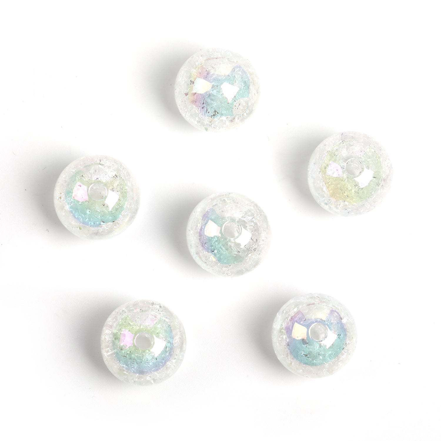 【B46】100pcs 16mm acrylic transparent crack bursting beads DIY handmade -JPM