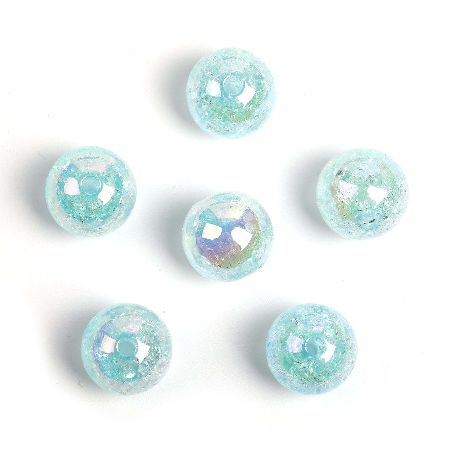 【B46】100pcs 16mm acrylic transparent crack bursting beads DIY handmade -JPM