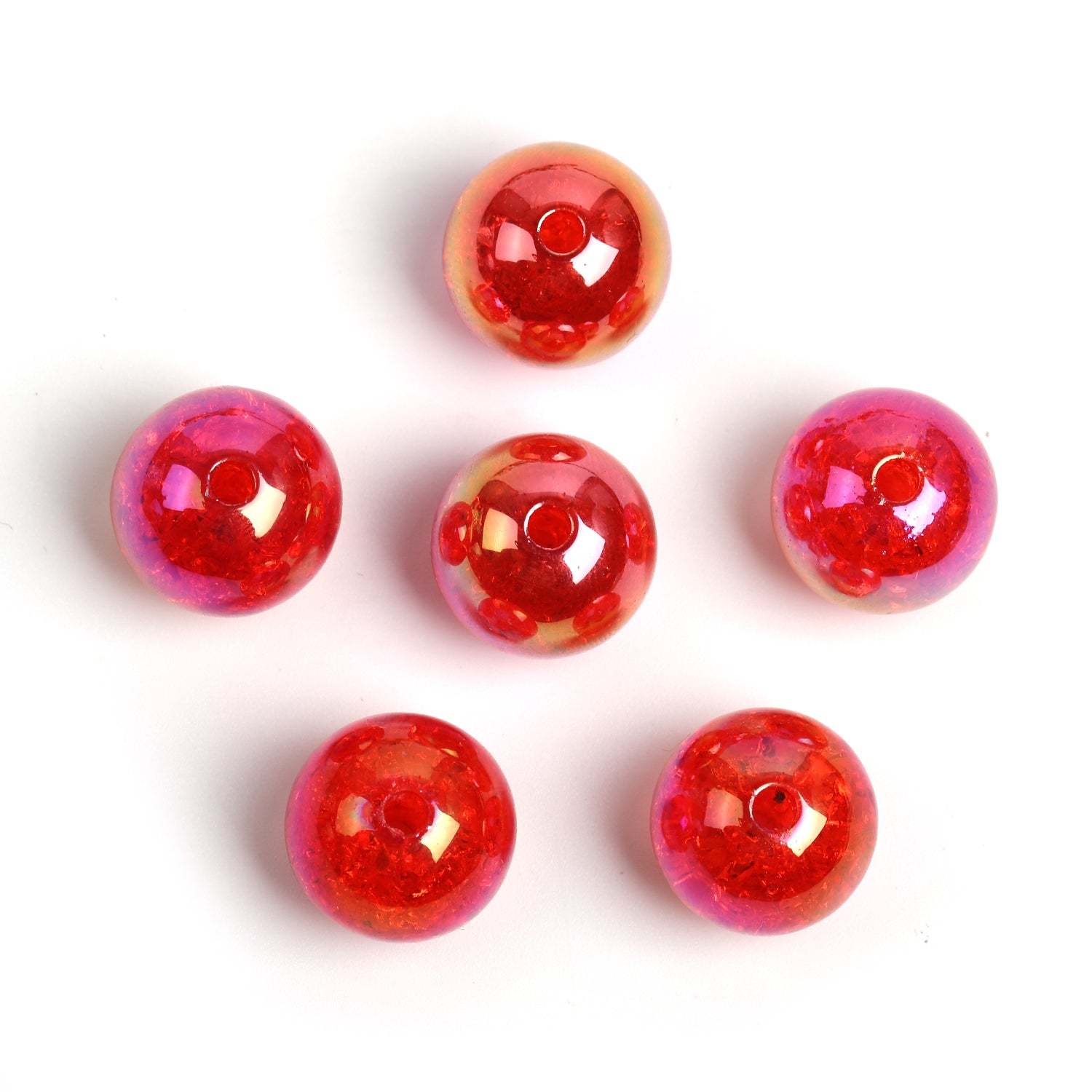 【B46】100pcs 16mm acrylic transparent crack bursting beads DIY handmade -JPM