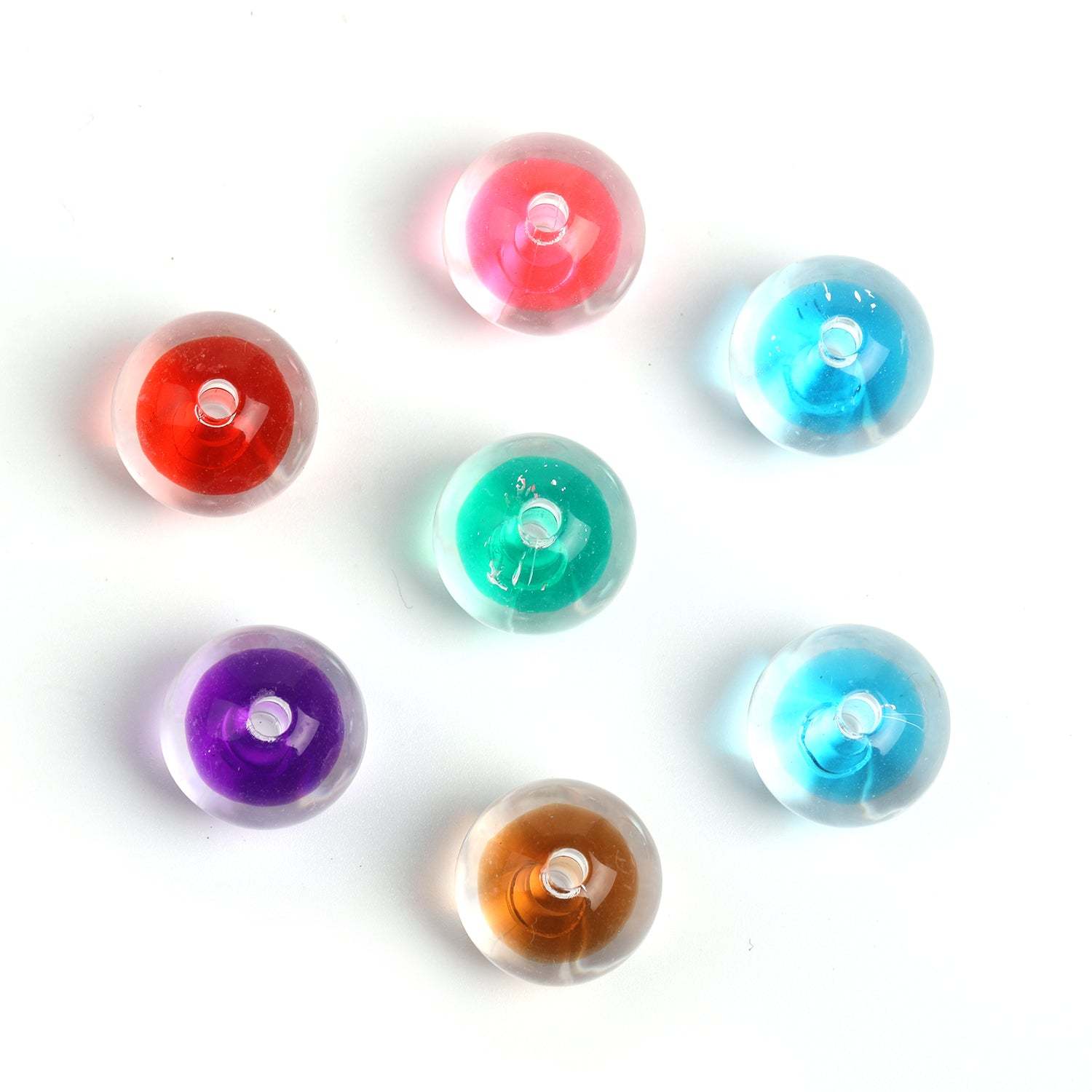 【B45】100pcs 16mm acrylic beads-in-beads homemade beaded bracelet jewelry diy -JPM