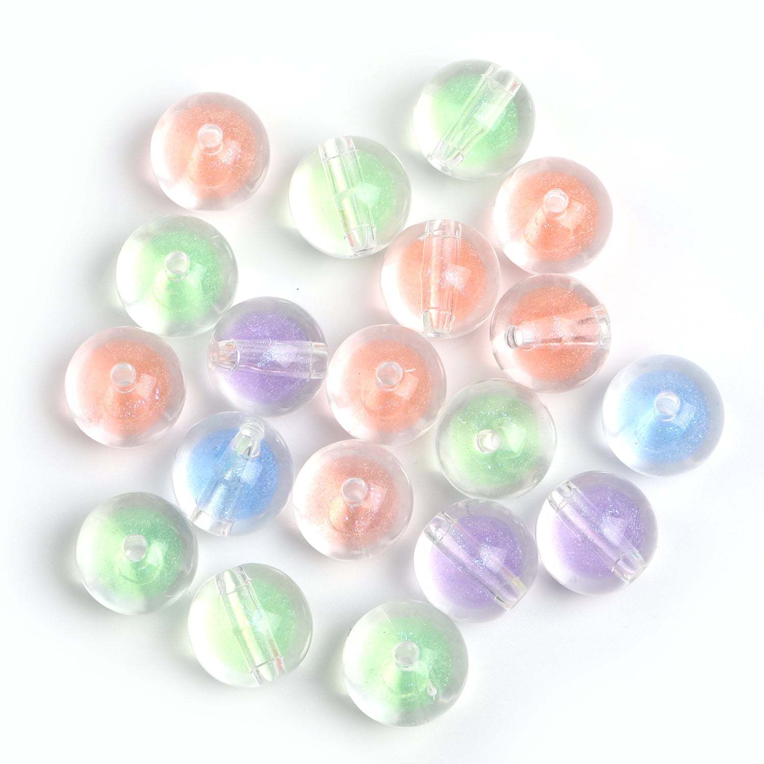 【B45】100pcs 16mm acrylic beads-in-beads homemade beaded bracelet jewelry diy -JPM