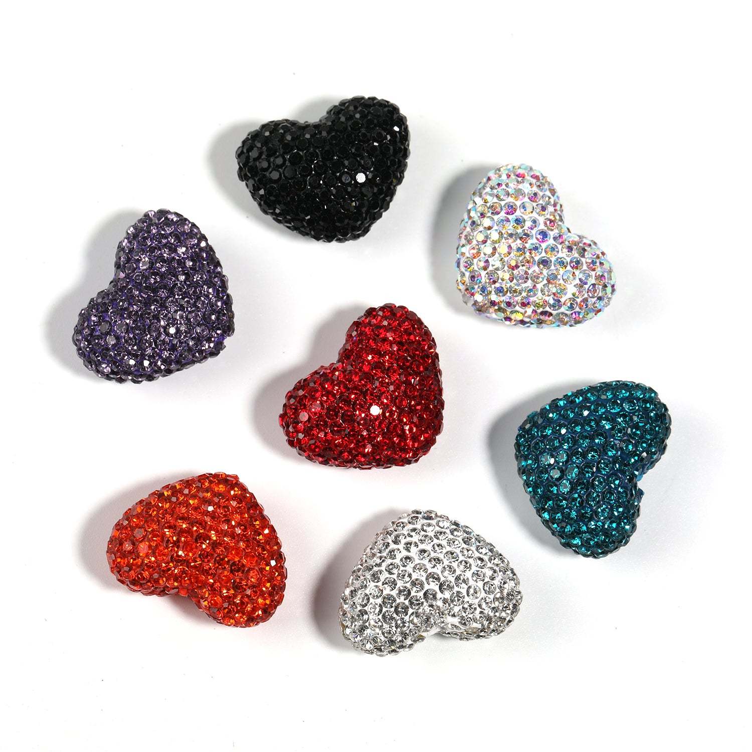 【B56】25 pcs DIY solid color 18*24mm heart shaped crystal diamond accessories-JPM