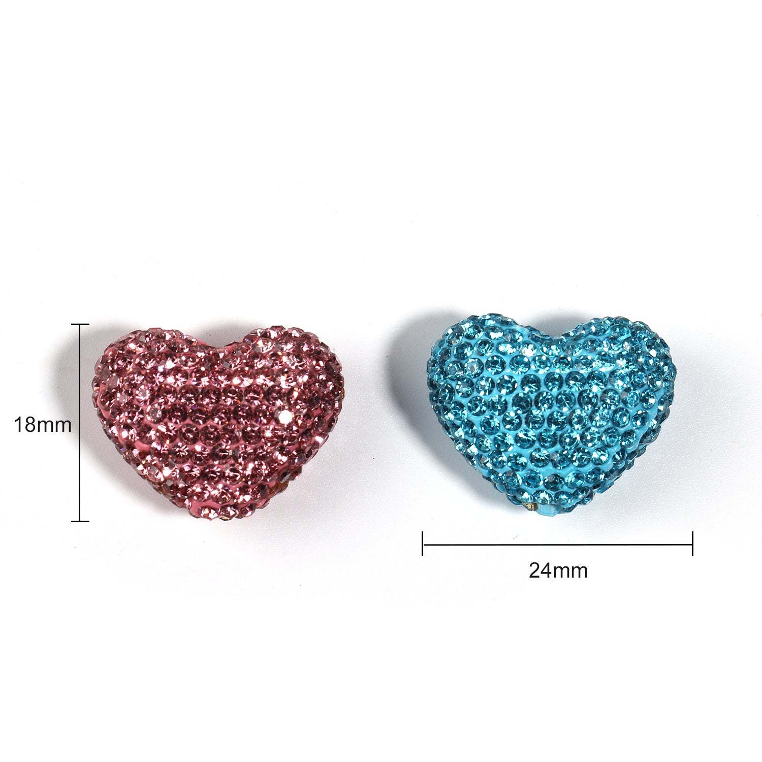 【B56】25 pcs DIY solid color 18*24mm heart shaped crystal diamond accessories-JPM