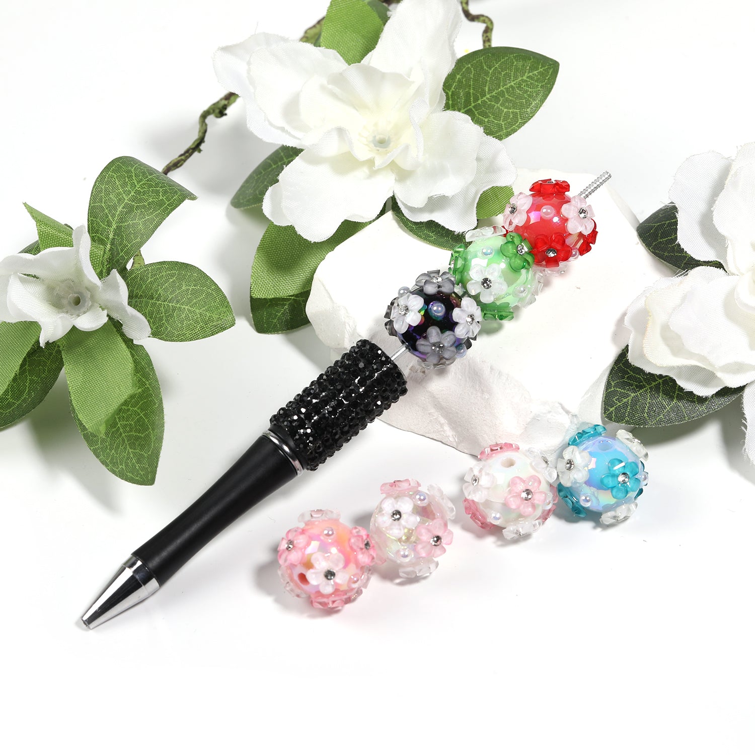 【B60】25pcs  Symphony diamond small flowers hydrangea beads diy handmade jewelry -JPM