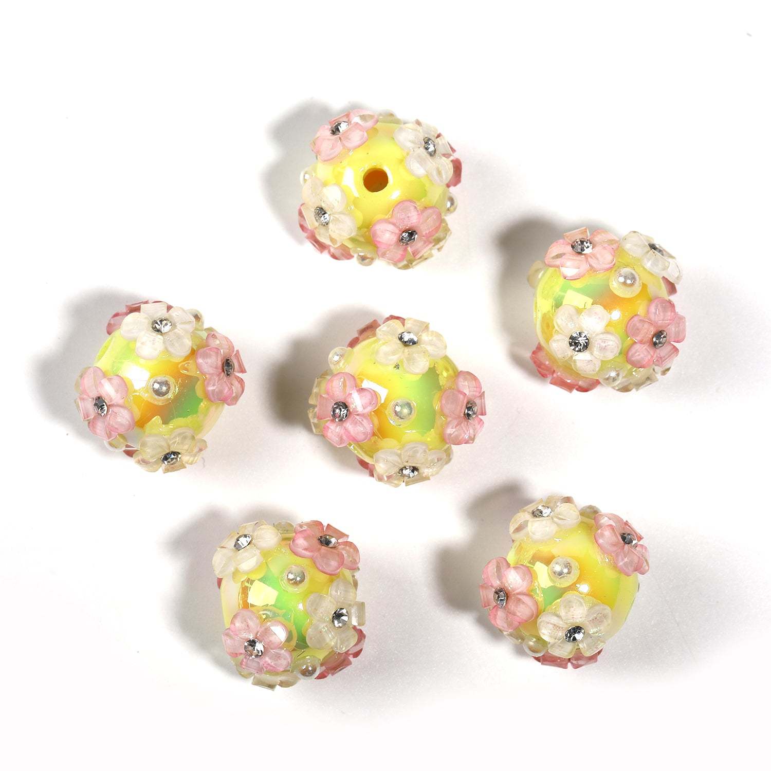 【B60】25pcs  Symphony diamond small flowers hydrangea beads diy handmade jewelry -JPM