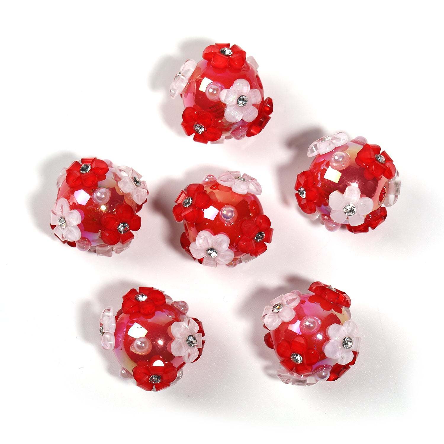 【B60】25pcs  Symphony diamond small flowers hydrangea beads diy handmade jewelry -JPM