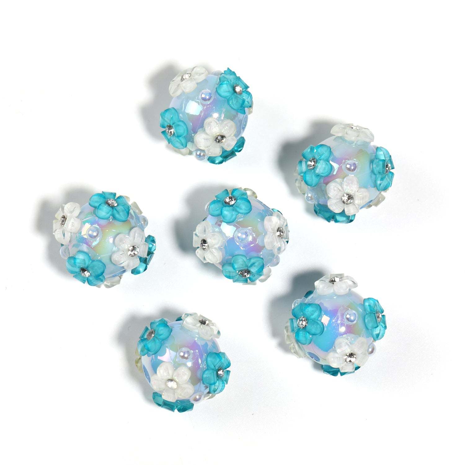【B60】25pcs  Symphony diamond small flowers hydrangea beads diy handmade jewelry -JPM