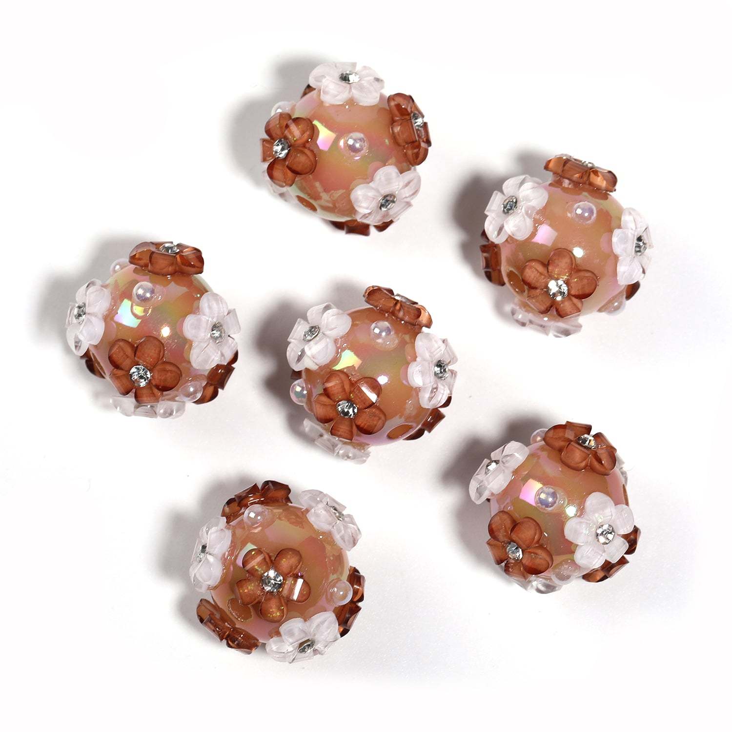 【B60】25pcs  Symphony diamond small flowers hydrangea beads diy handmade jewelry -JPM
