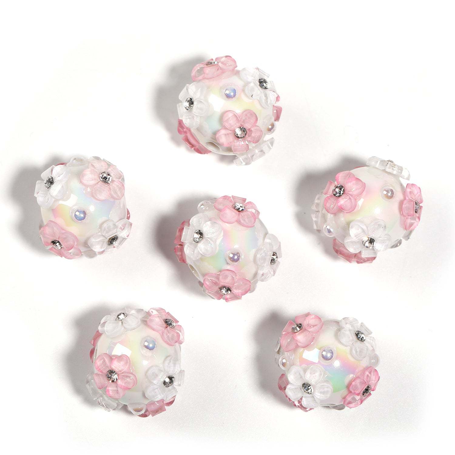 【B60】25pcs  Symphony diamond small flowers hydrangea beads diy handmade jewelry -JPM