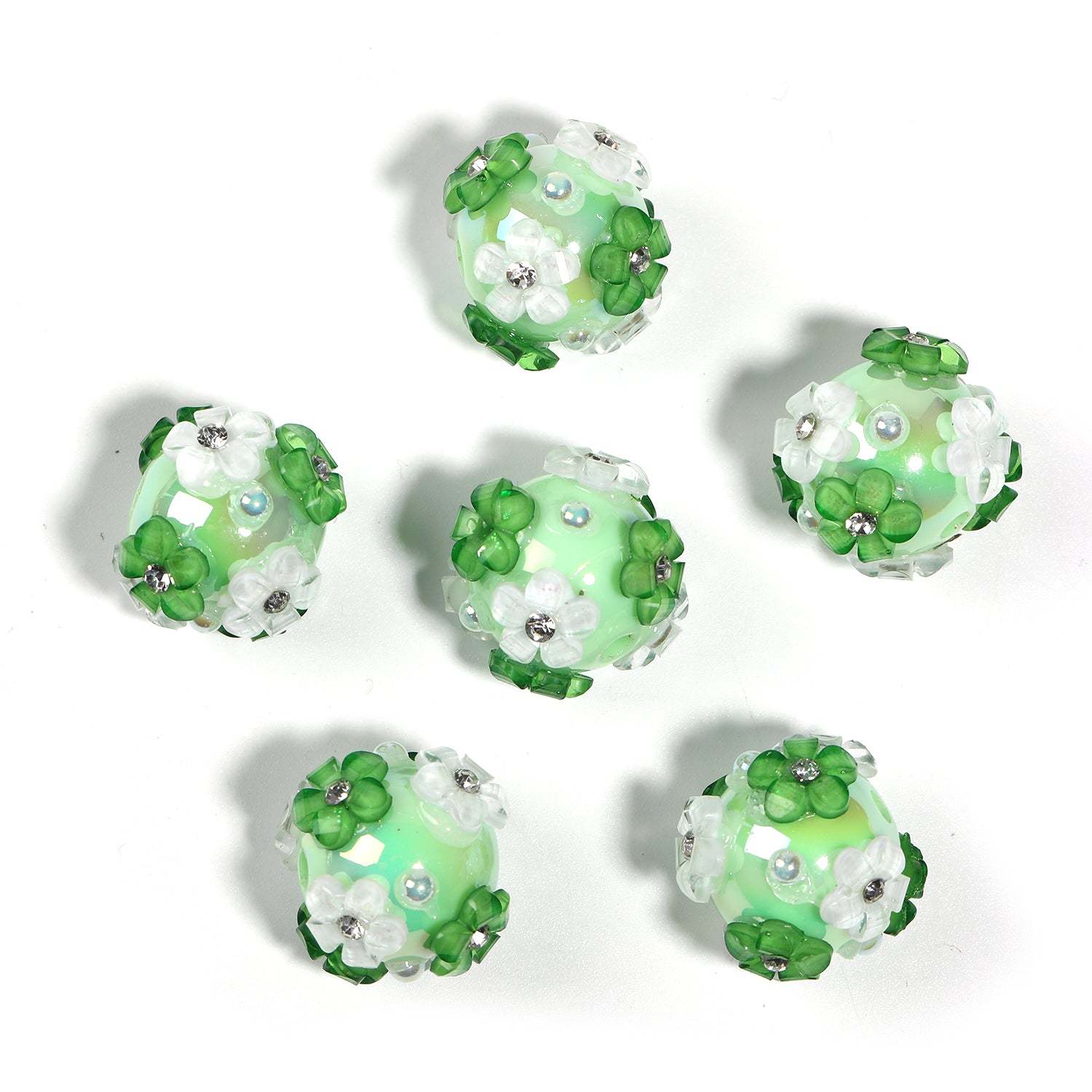 【B60】25pcs  Symphony diamond small flowers hydrangea beads diy handmade jewelry -JPM