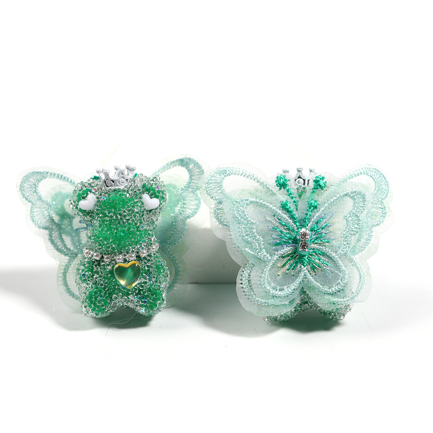 【B74】10pcs DIY beaded accessories wings bear sugar beads full diamond beads mobile phone chain jewelry accessories-JPM