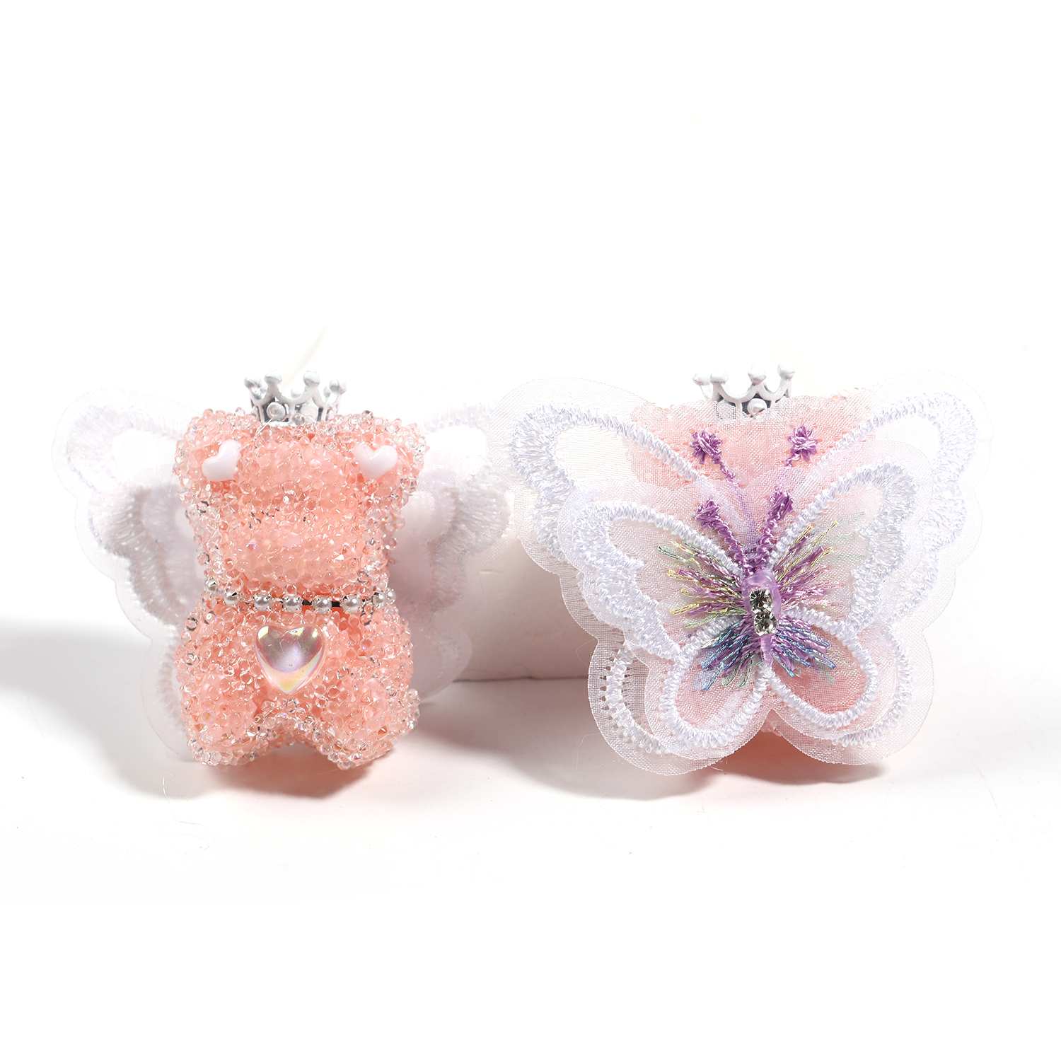 【B74】10pcs DIY beaded accessories wings bear sugar beads full diamond beads mobile phone chain jewelry accessories-JPM