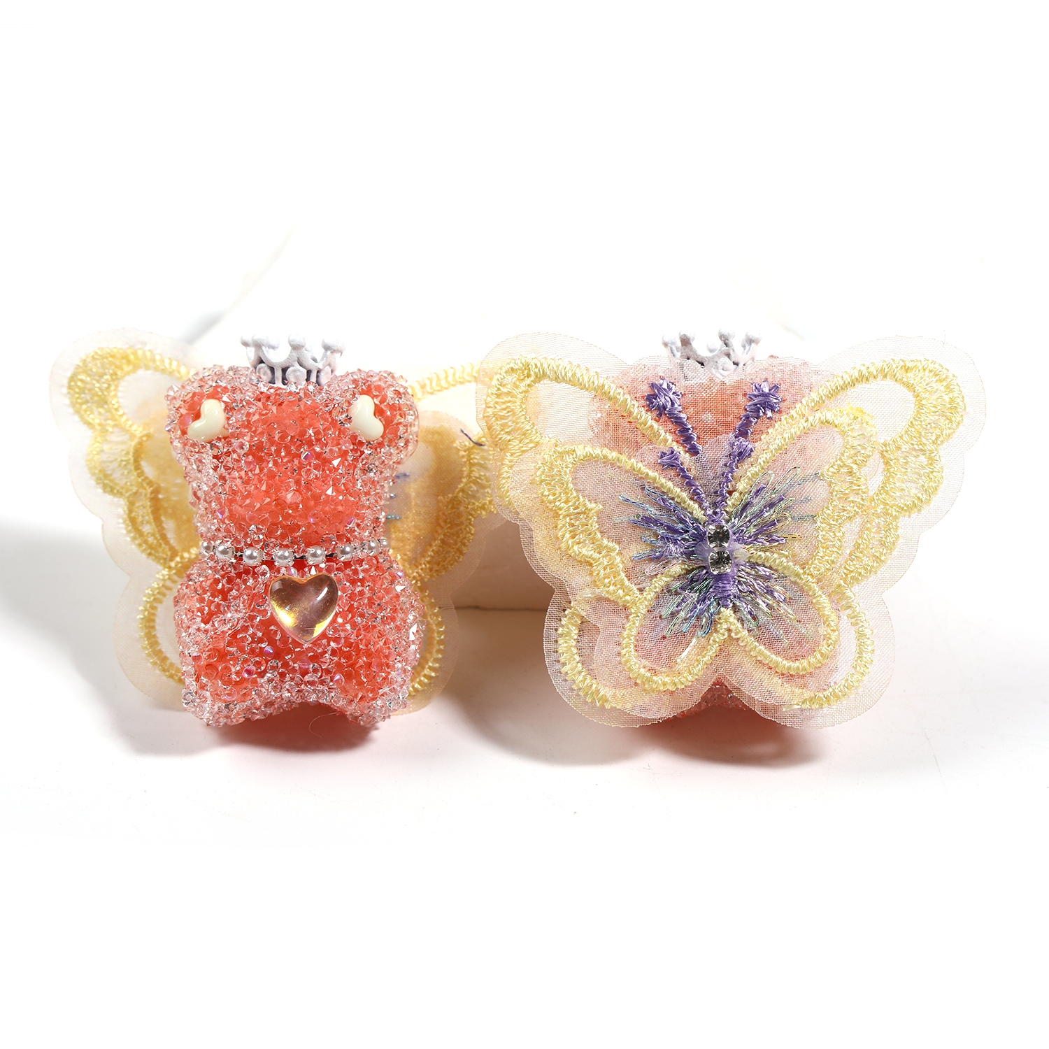 【B74】10pcs DIY beaded accessories wings bear sugar beads full diamond beads mobile phone chain jewelry accessories-JPM