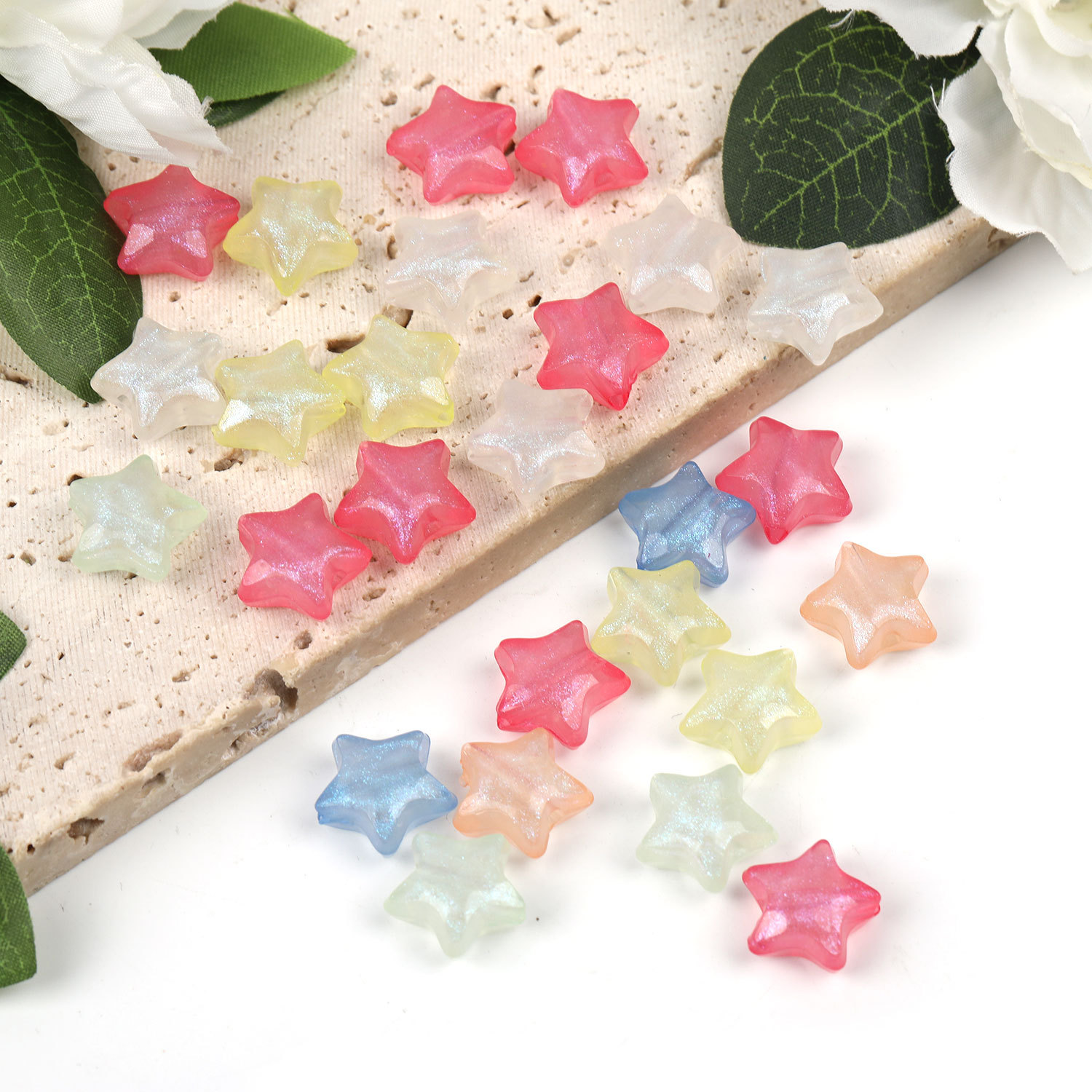 【B81】Acrylic Beads, Bear, Mixed Color-JPM