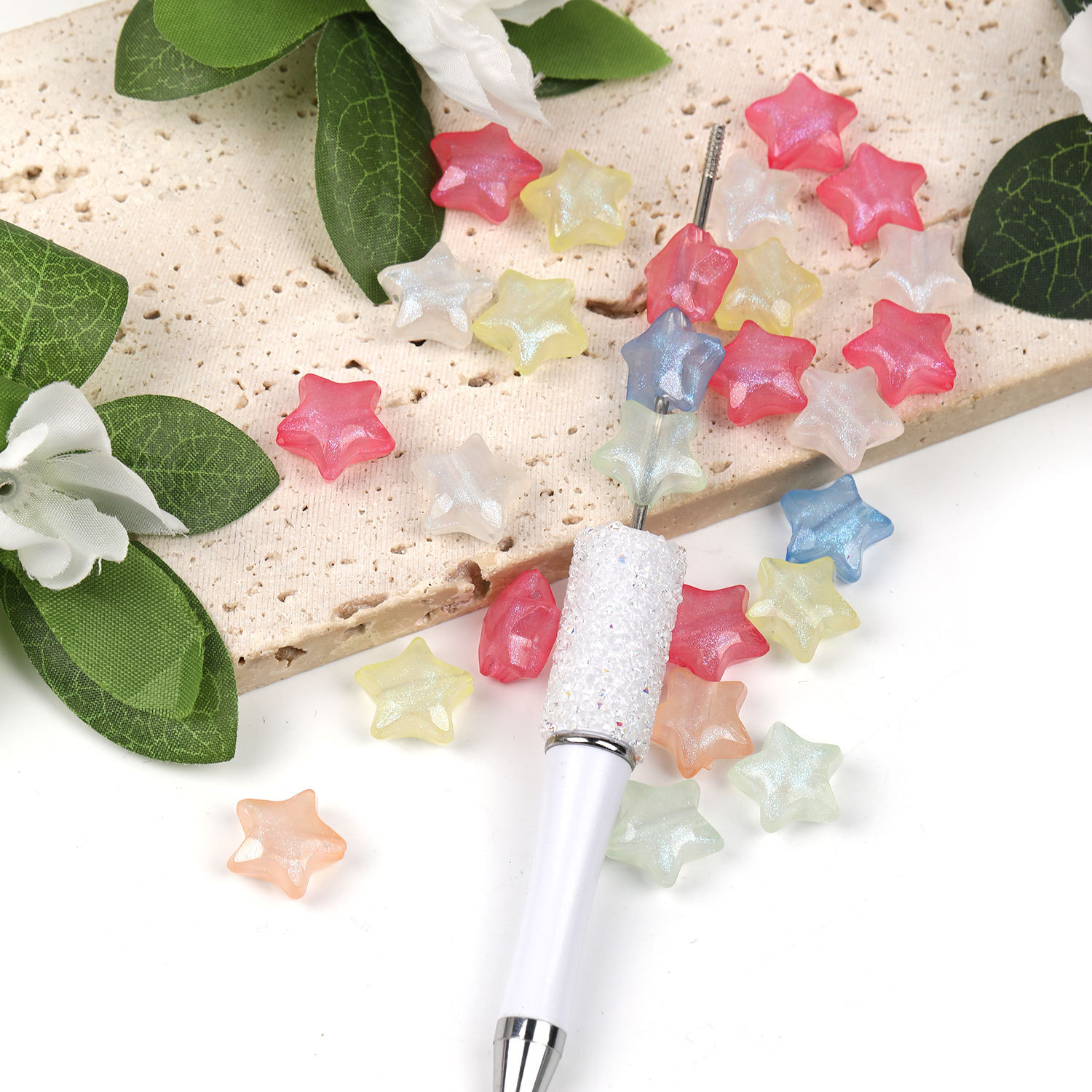 【B81】Acrylic Beads, Bear, Mixed Color-JPM
