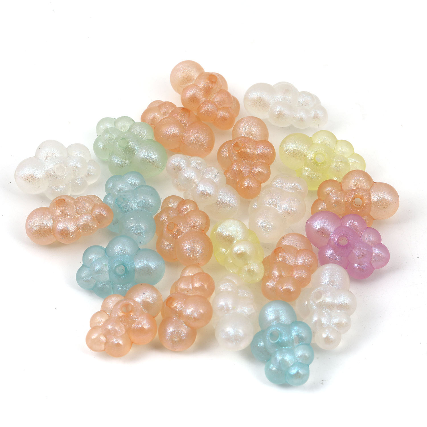 【B81】Acrylic Beads, Bear, Mixed Color-JPM