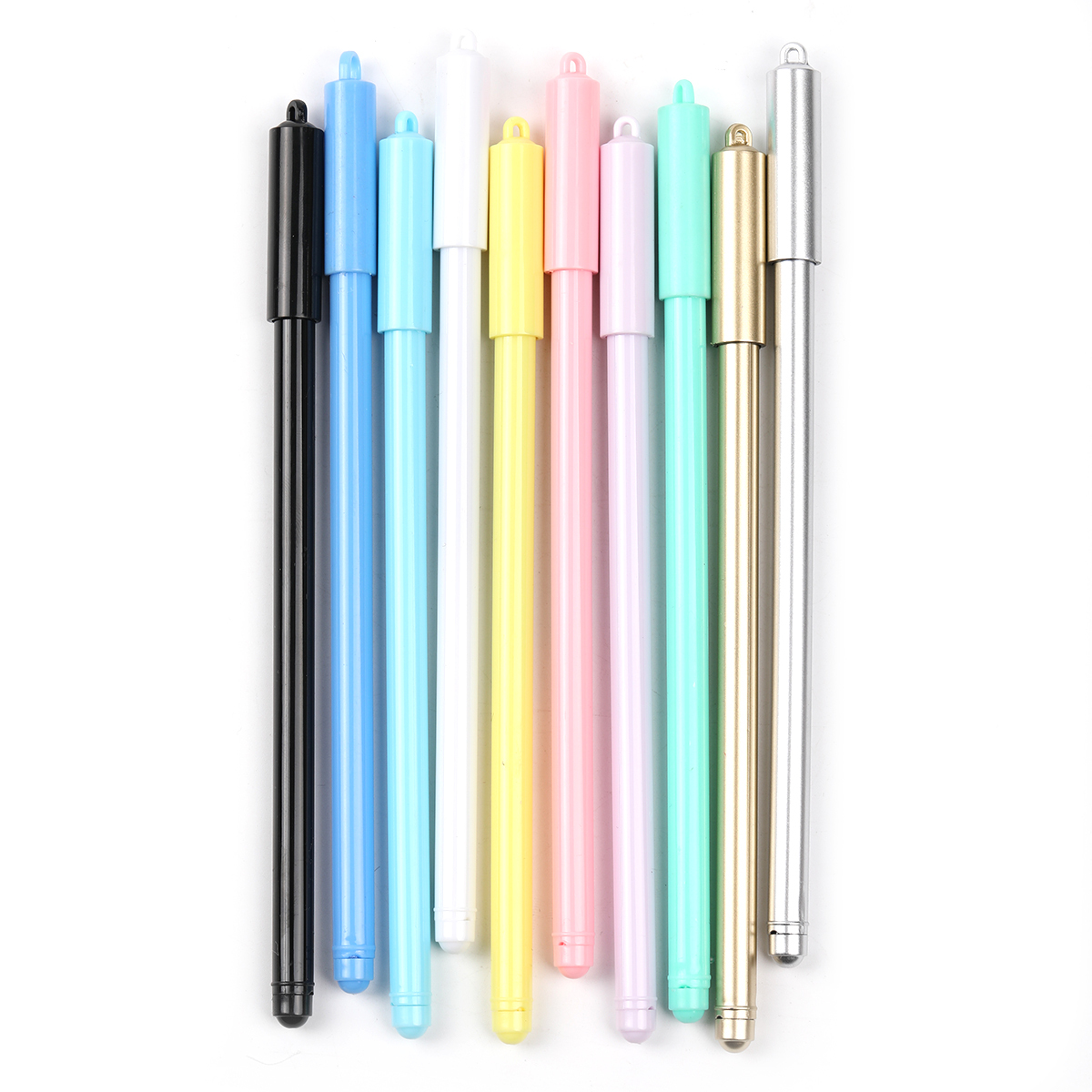 【P116】10pcs The straight pen body can be hung with a pen, candy color gel pen, jelly color signature pen, black solid color pen body-JPM