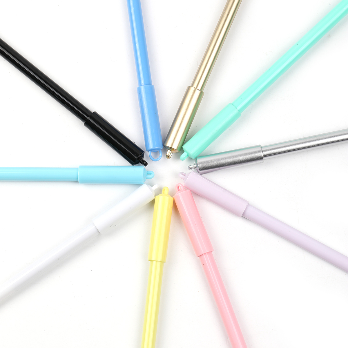 【P116】10pcs The straight pen body can be hung with a pen, candy color gel pen, jelly color signature pen, black solid color pen body-JPM