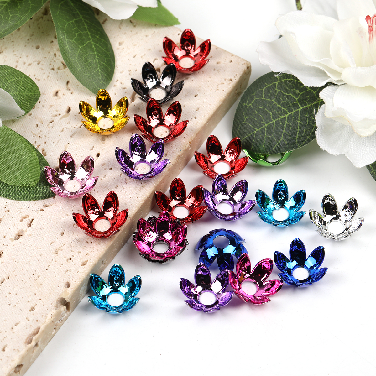 【B108】200pcs/pack DIY jewelry accessories materials 6-petal lotus bead -JPM