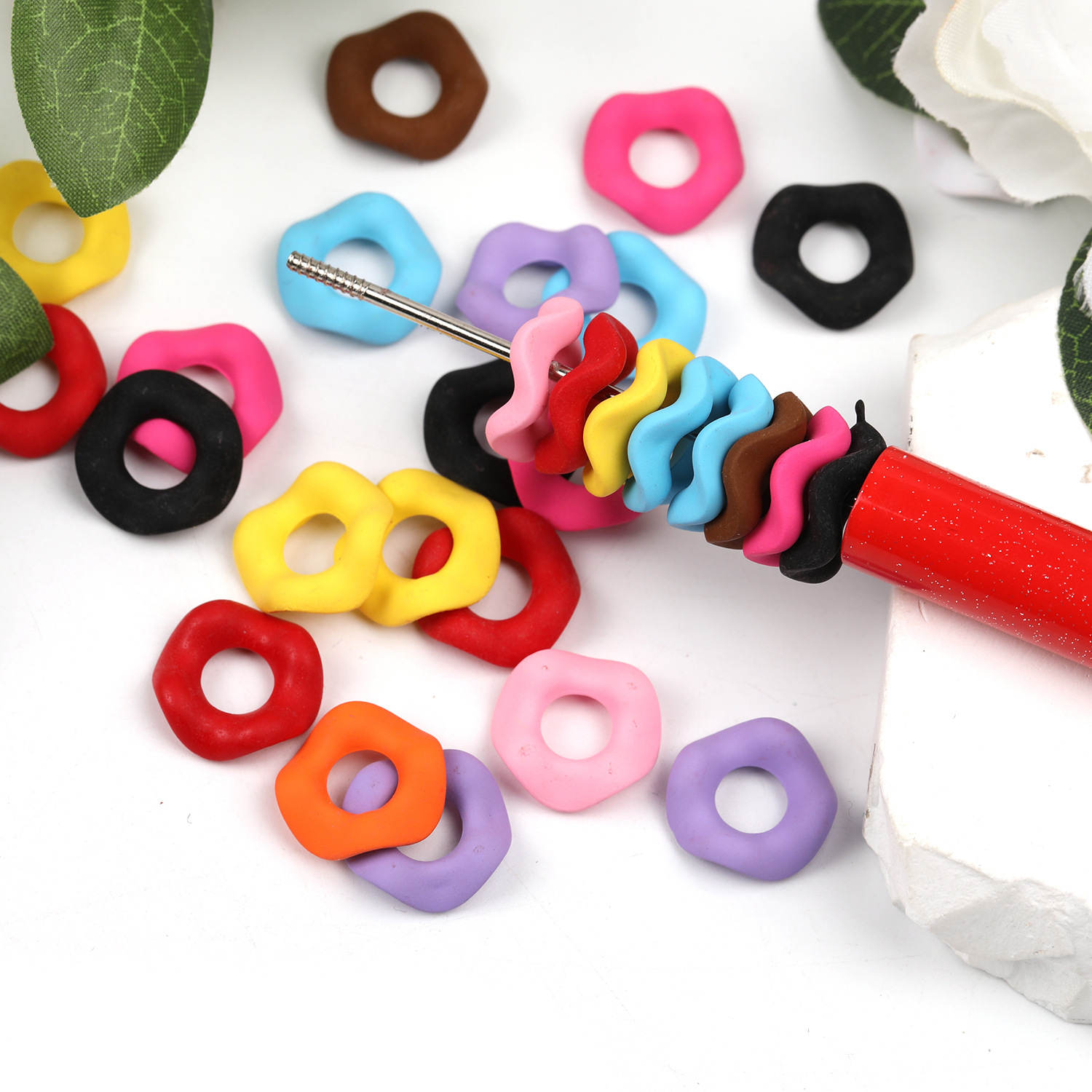 【B118】200pcs  Colorful Circle Acrylic for DIY-JPM