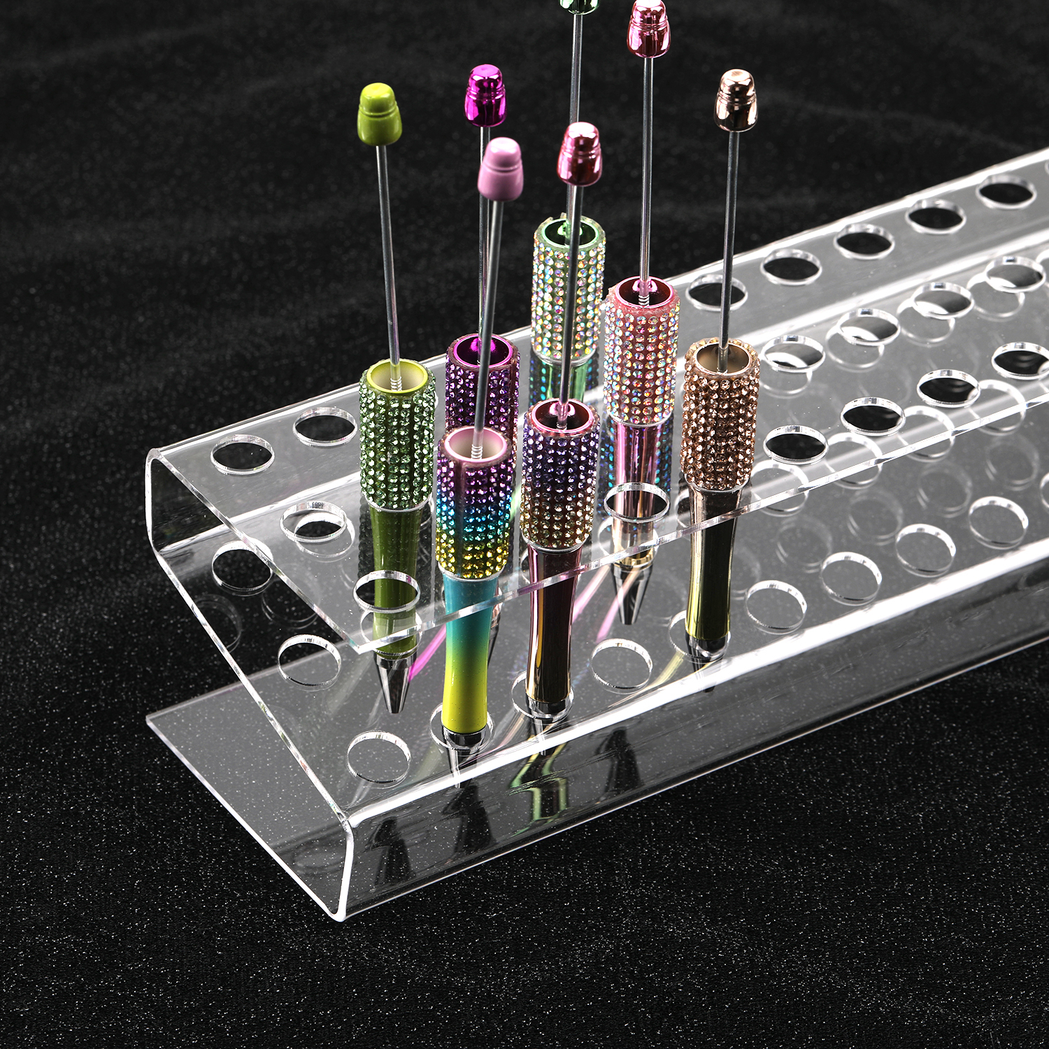 【P14】Transparent Acrylic Pen Holder Stationery Store Display Stand Office pen -JPM