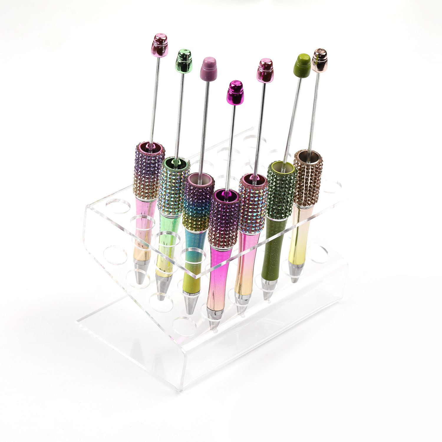 【P14】Transparent Acrylic Pen Holder Stationery Store Display Stand Office pen -JPM