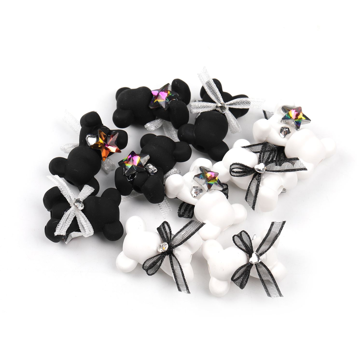 【B110】20pcs New Style Acrylic Teddy Bear Beads With Vertical Hole For Diy Jewelry-JPM