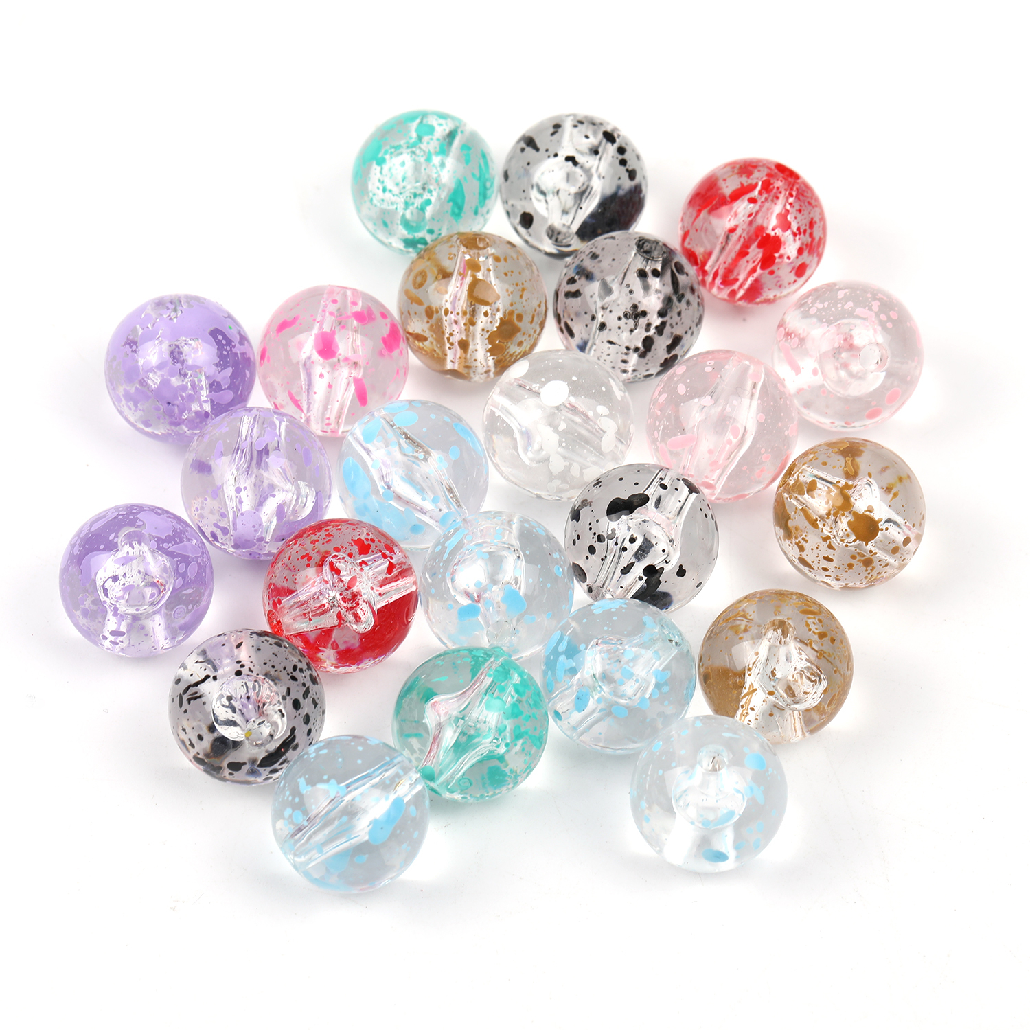 【B107】16mm 100pcs mixed-color beads-JPM