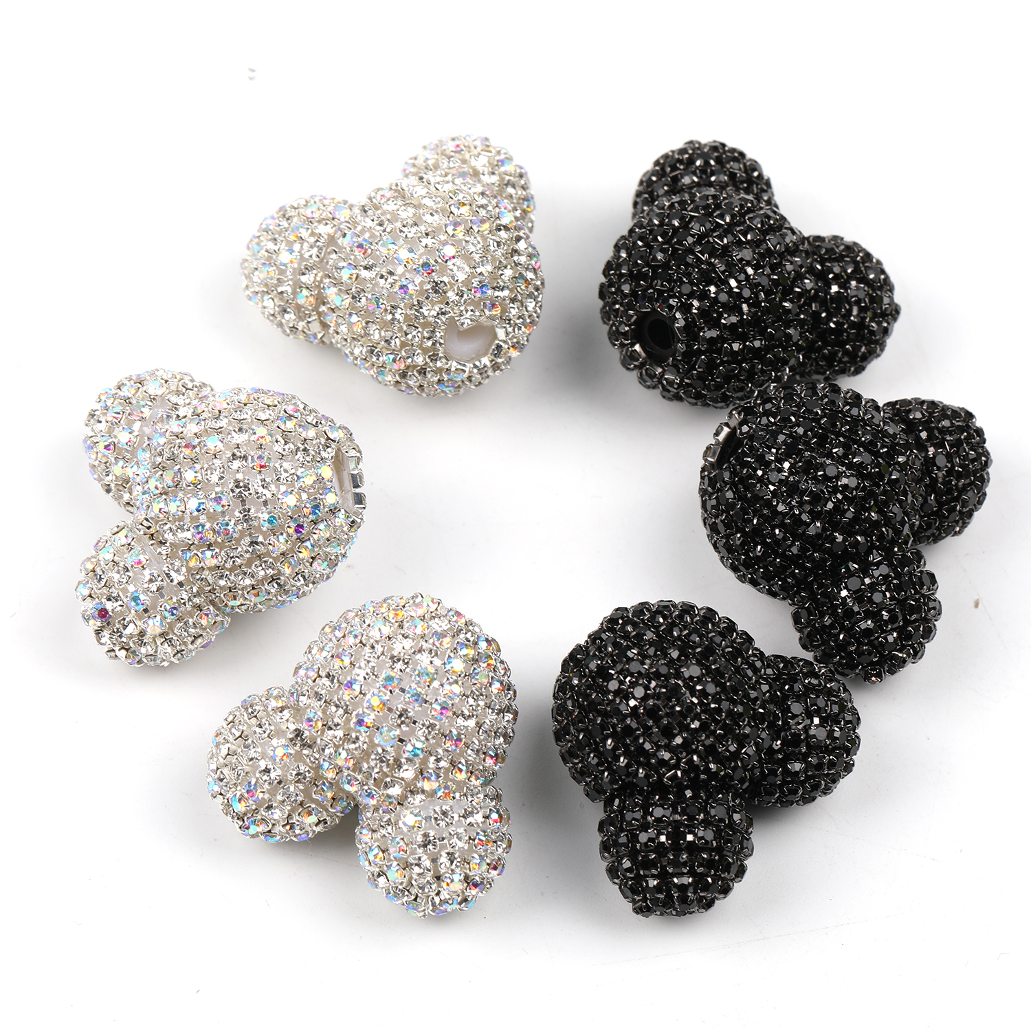 【B114】Vintage Style Sparkling Heart Shape Rhinestone Trinket Jewelry-JPM