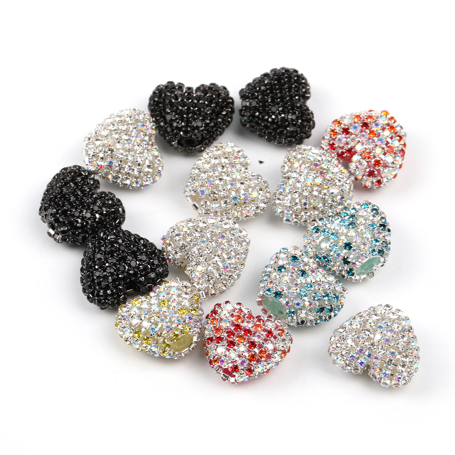 【B114】Vintage Style Sparkling Heart Shape Rhinestone Trinket Jewelry-JPM