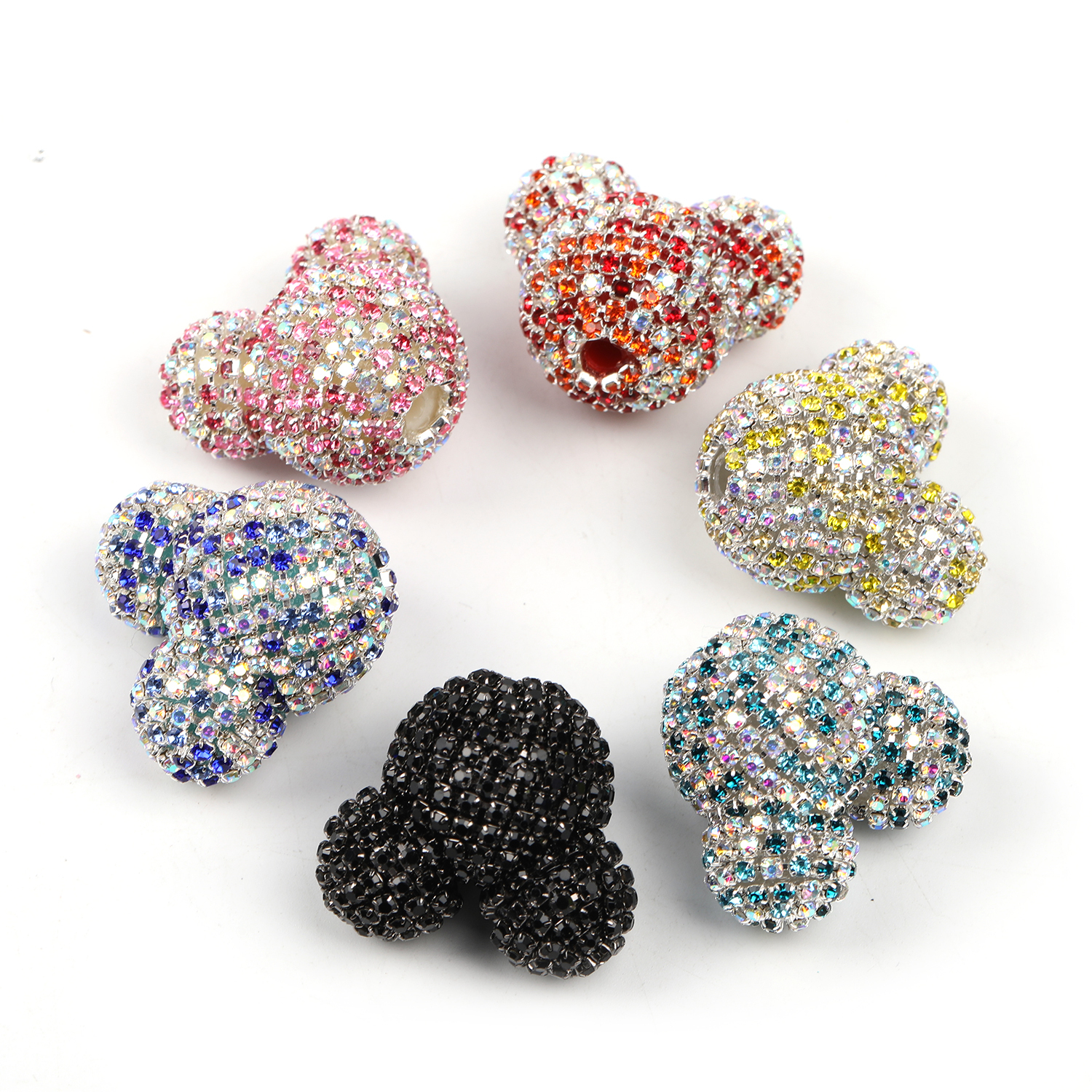 【B114】Vintage Style Sparkling Heart Shape Rhinestone Trinket Jewelry-JPM