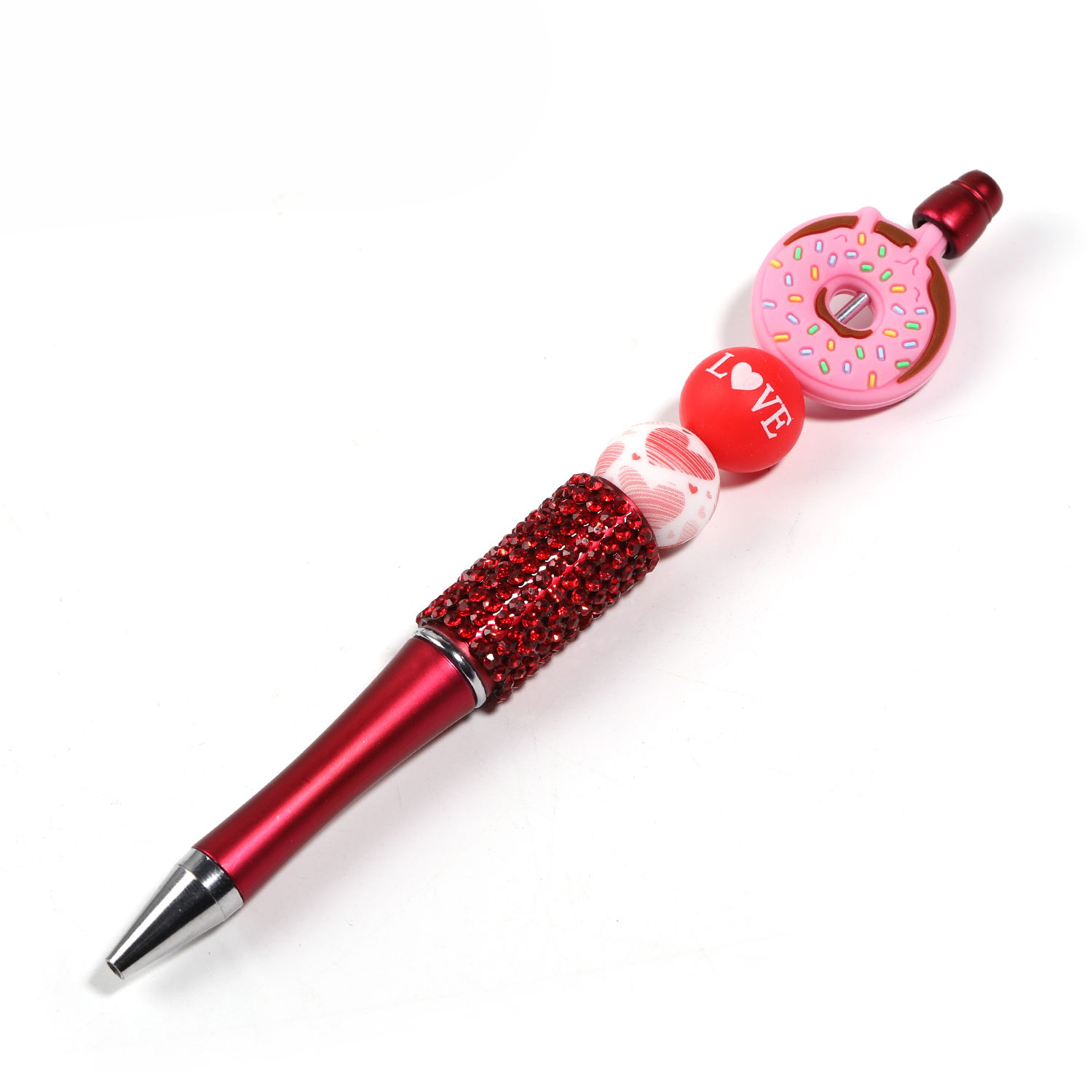 【B128】Silicone Beads Conversation Heart Beads Colorful Plaid  Round Beads Farmhousefor DIY Crafts -JPM