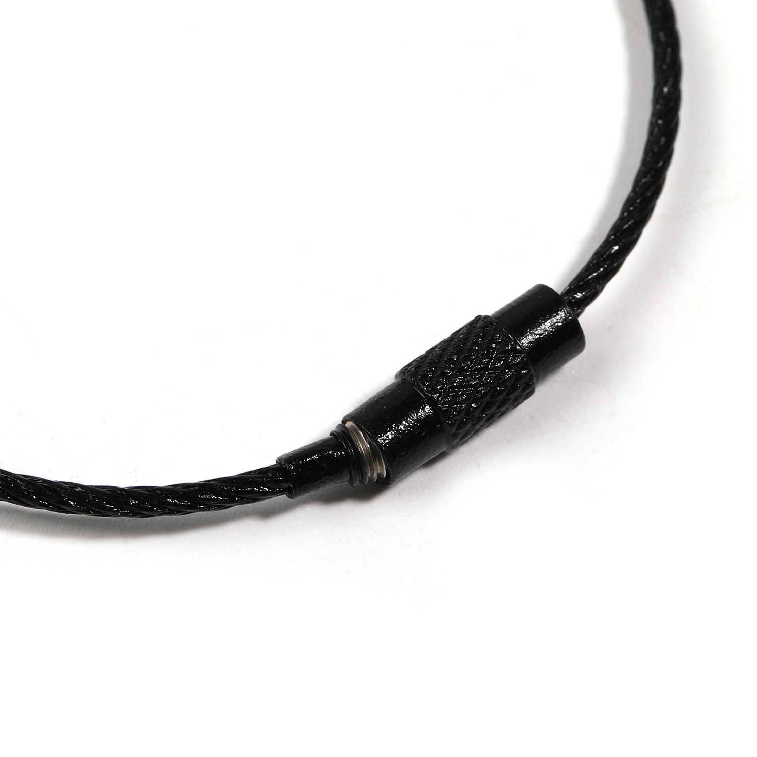 【A2】20Pcs Multi Color Stainless Steel Wire Keychain Cable Key Ring Loop Assorted Colored Keychain -JPM