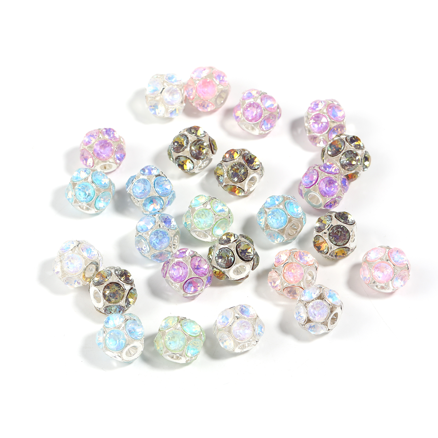 【B130】50pcs  Football shape diamond DIY jewelry in multiple colors-JPM